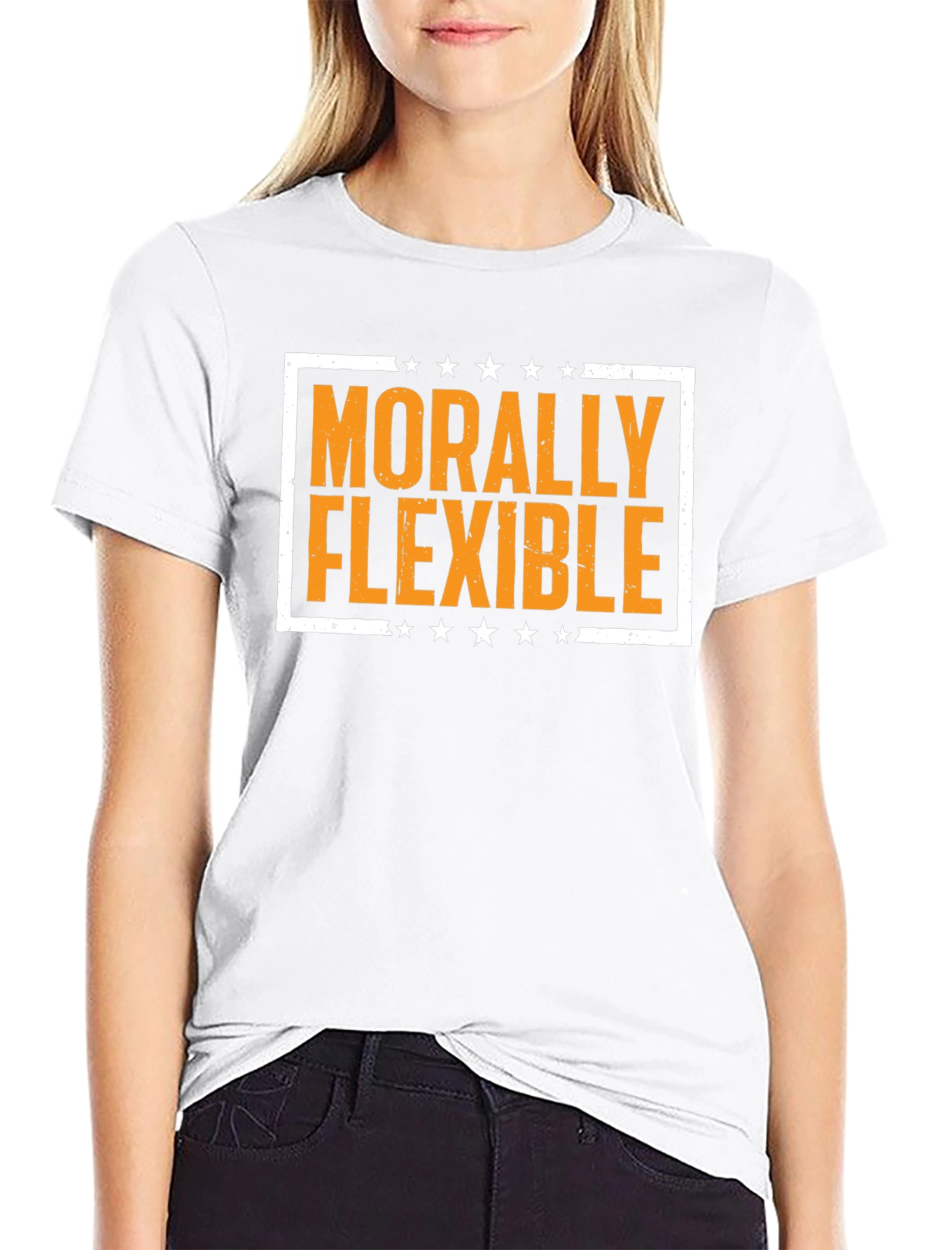 Black Morally Flexible Graphic Tee -  Funny T-Shirt view 9