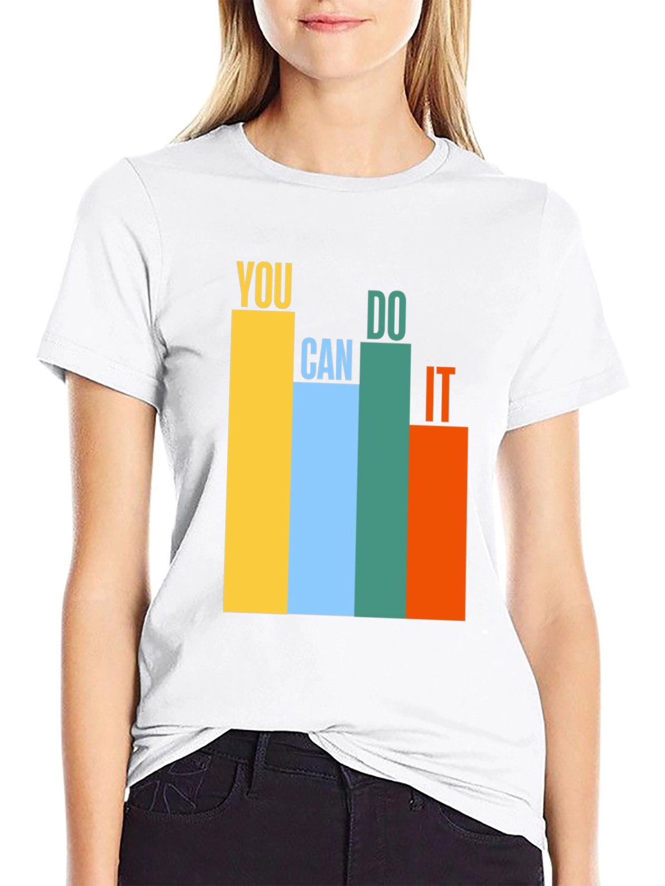 Black Motivational You Can Do It Graphic T-Shirt view 9