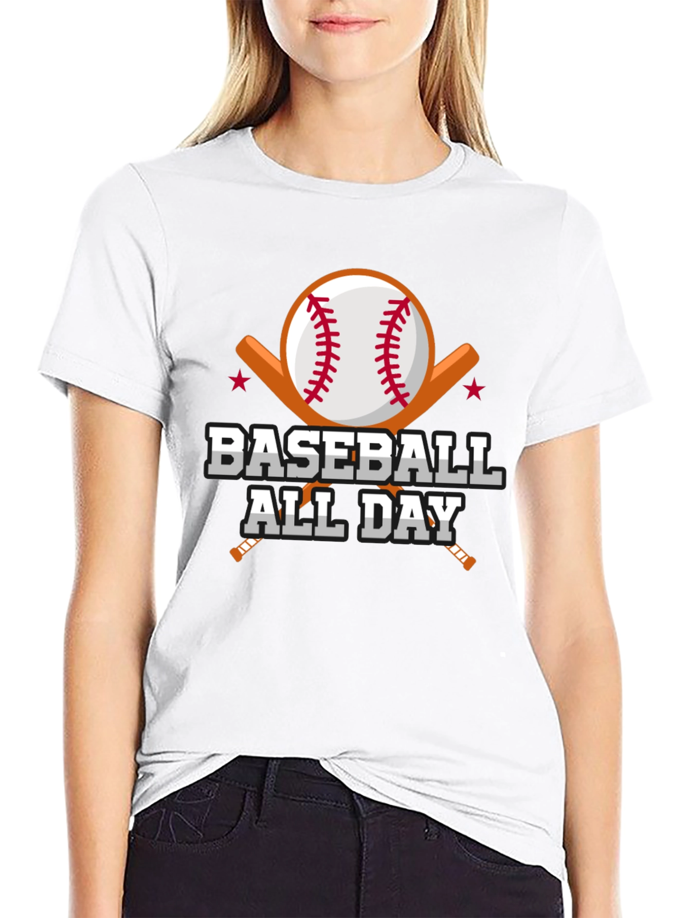 Black Baseball All Day Graphic Tee view 9