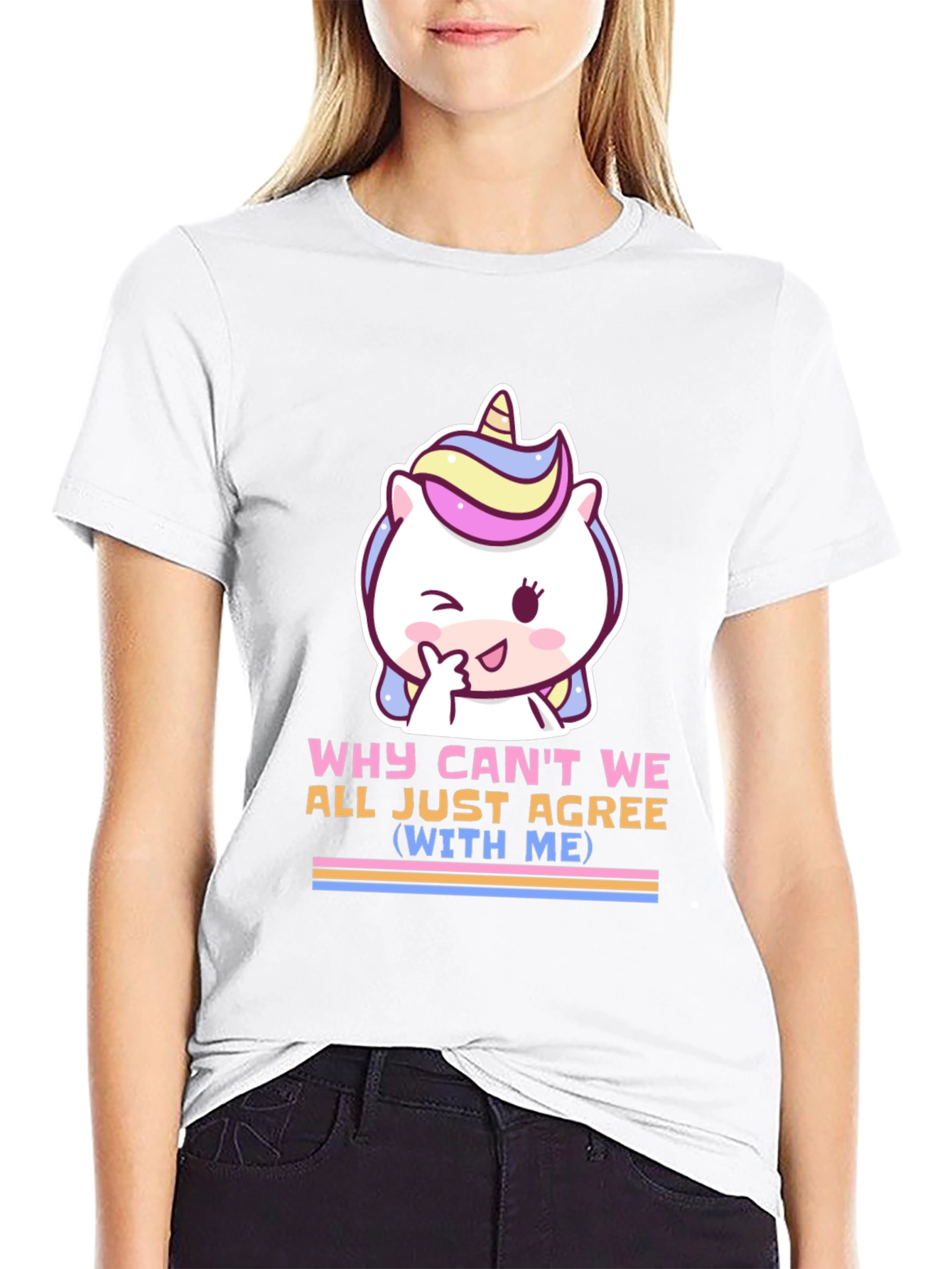 Black Unicorn T-Shirt - Why Can't We All Just Agree (With Me) view 9