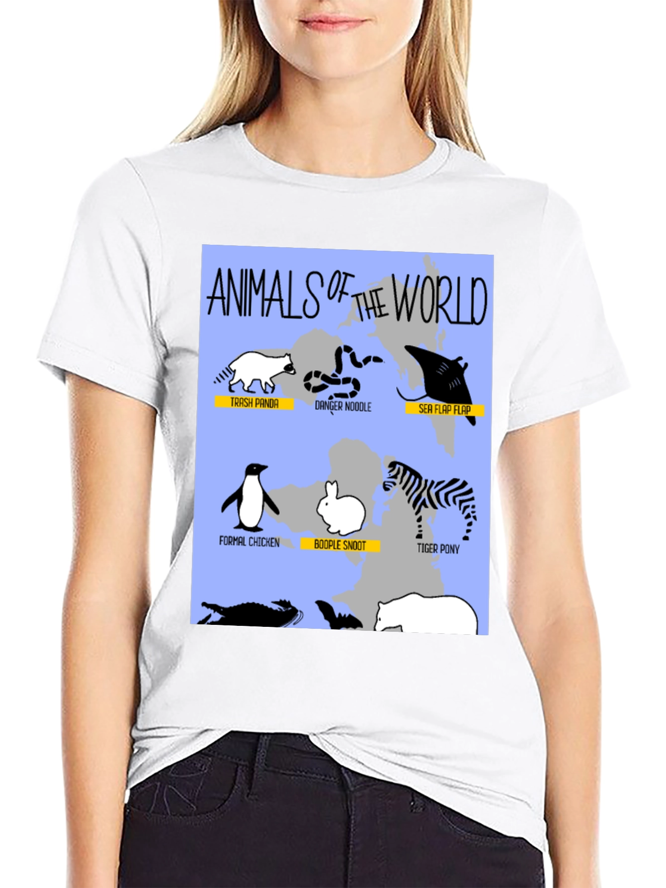 Black Animals of the World Graphic T-Shirt view 9