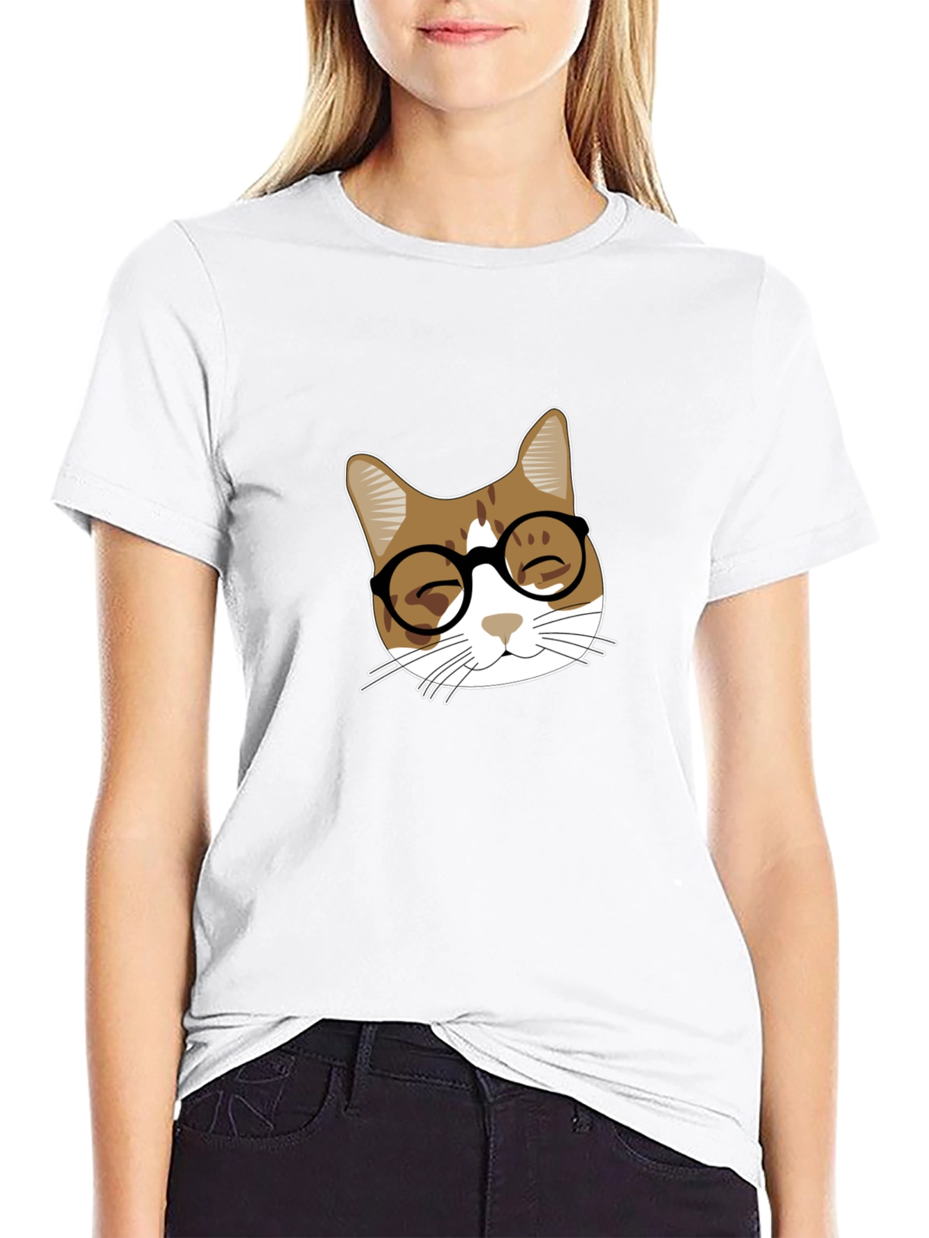 Black Cool Cat Tee - Black Cotton Blend T-Shirt view 9