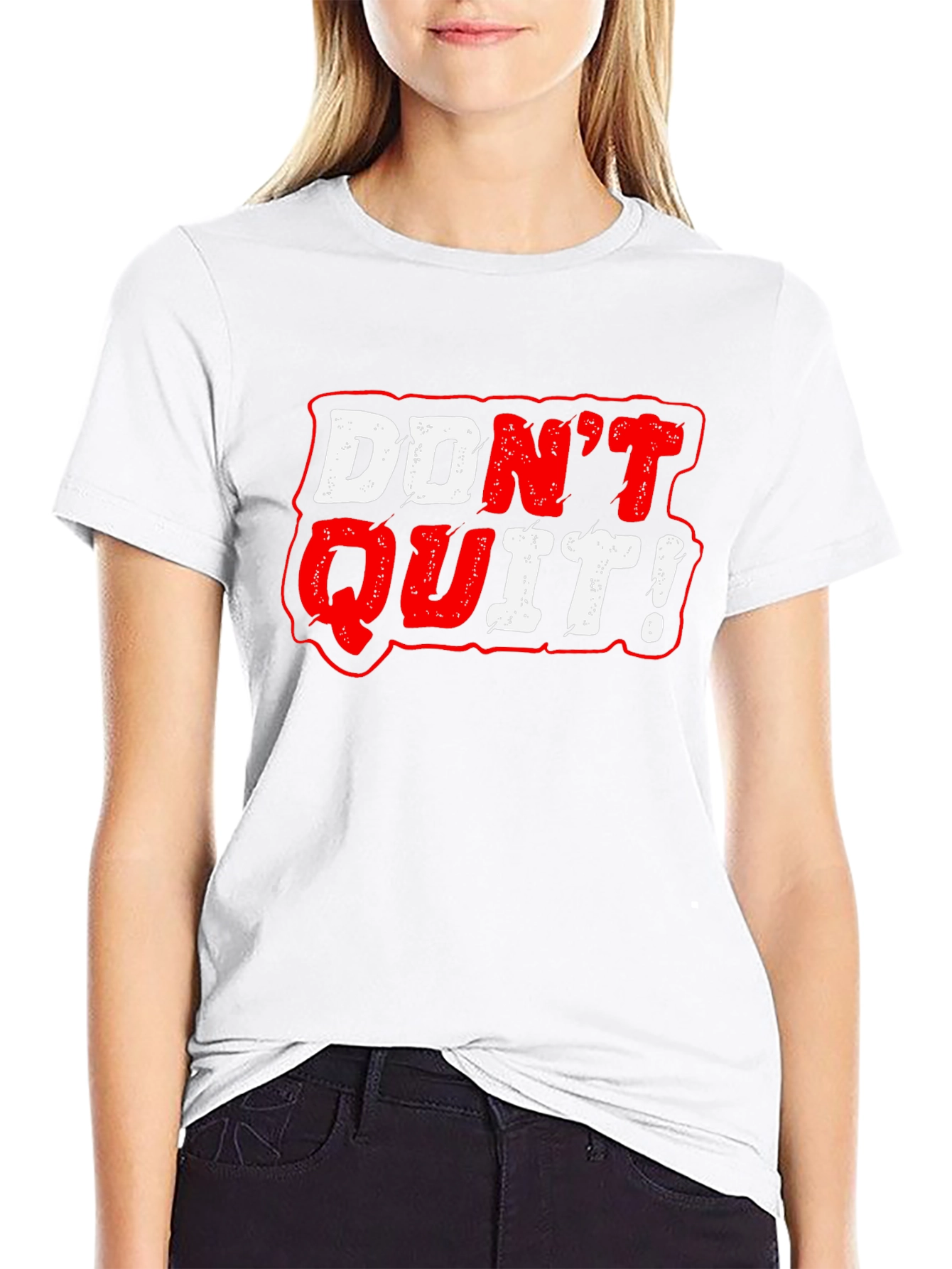 Black Don't Quit Graphic Tee - Motivational Black T-Shirt view 9