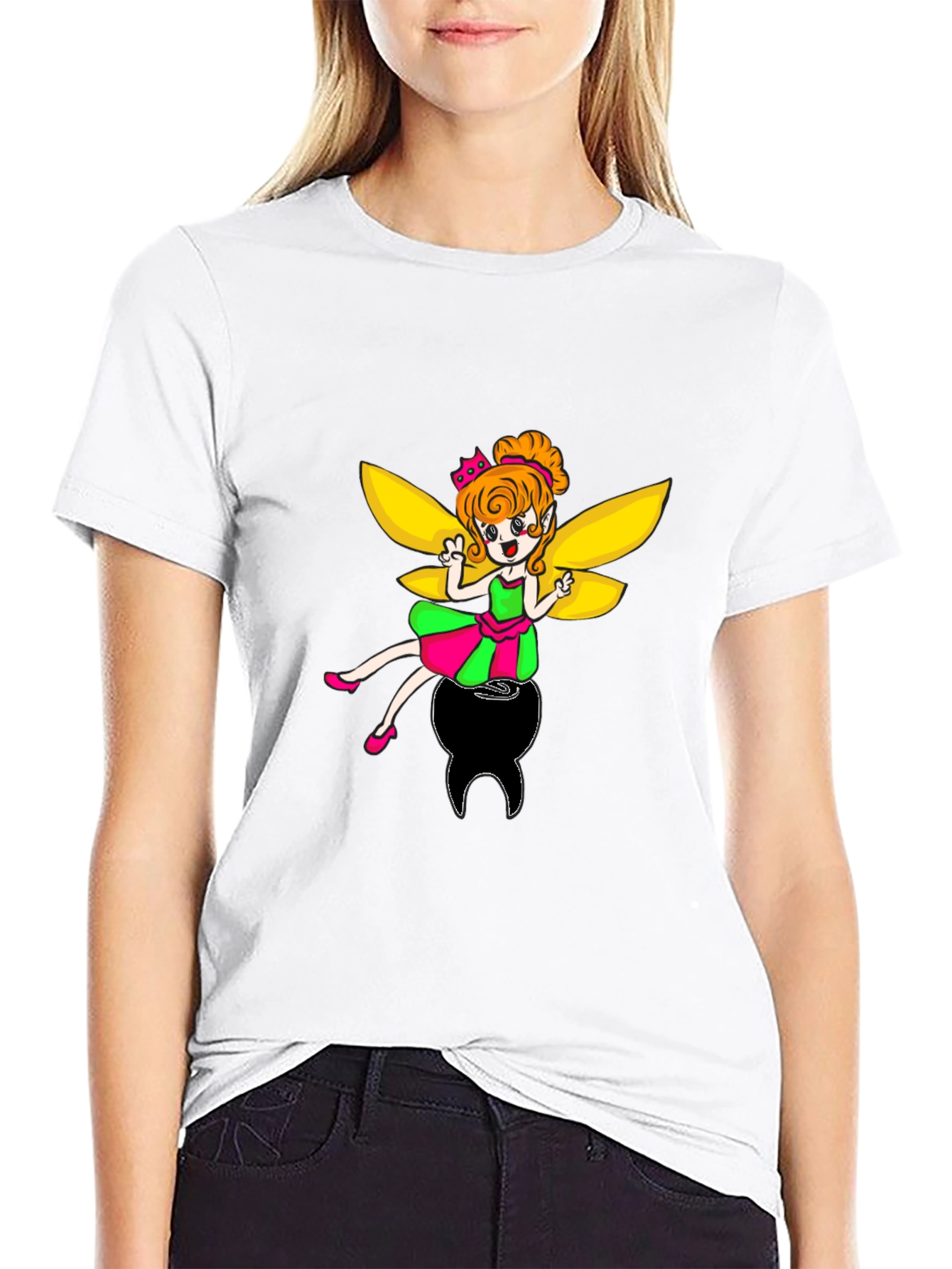 Black Tooth Fairy Graphic Black T-Shirt view 9