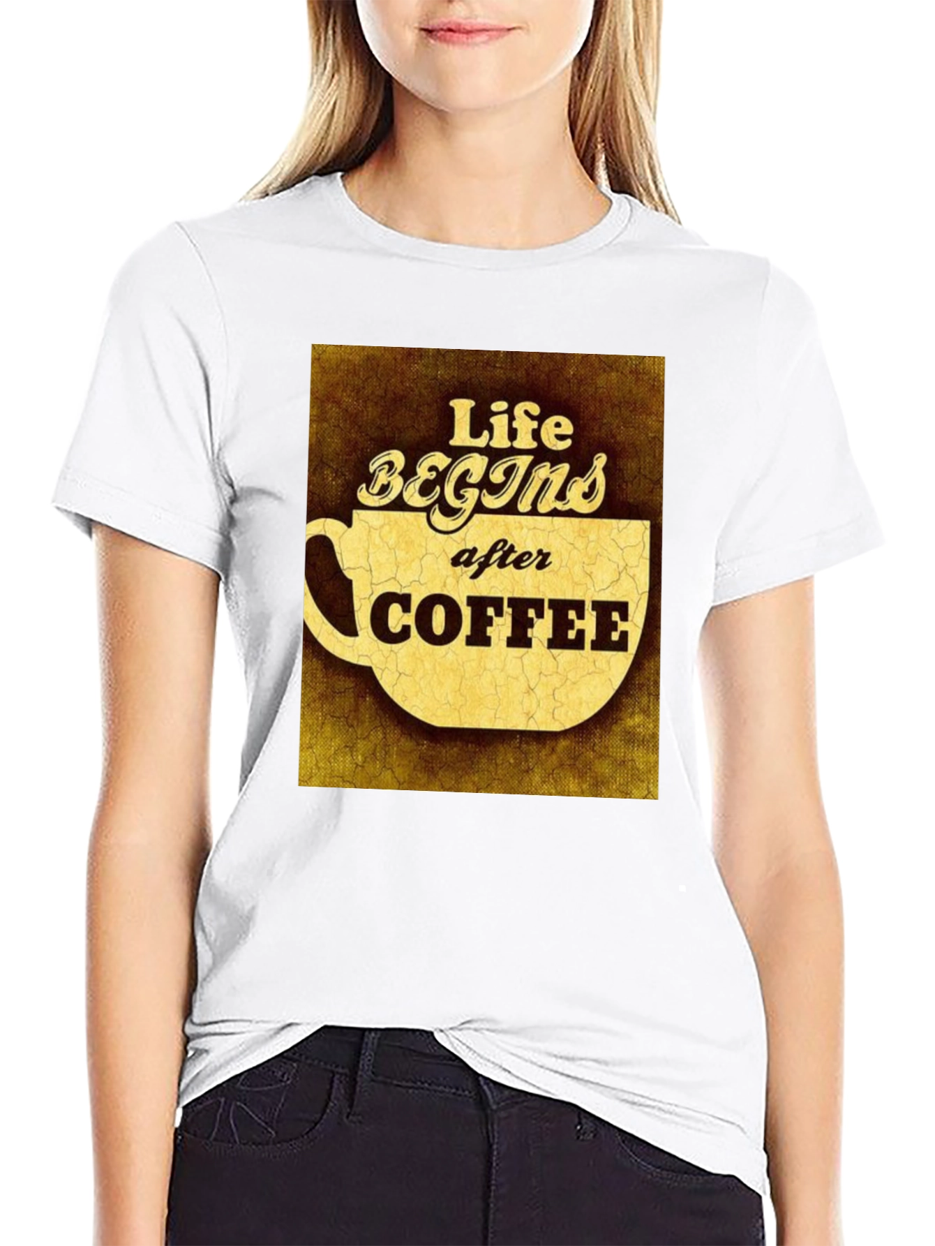Black Life Begins After Coffee Graphic Tee view 9