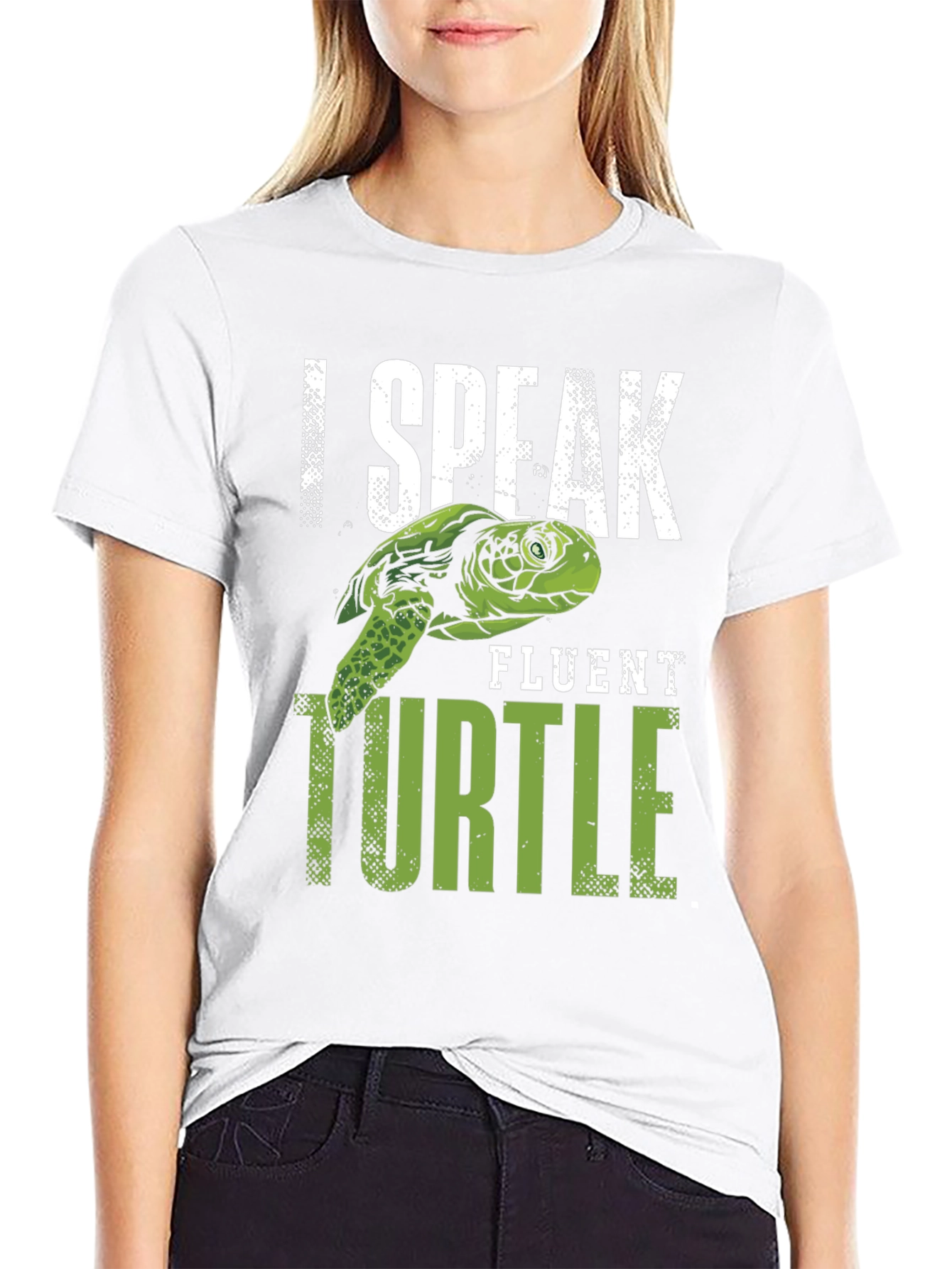 Black I Speak Fluent Turtle Graphic T-Shirt view 9