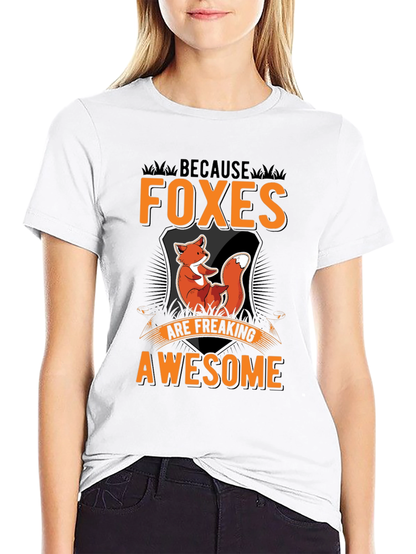 Black Foxes Are Awesome Black Graphic Tee view 9