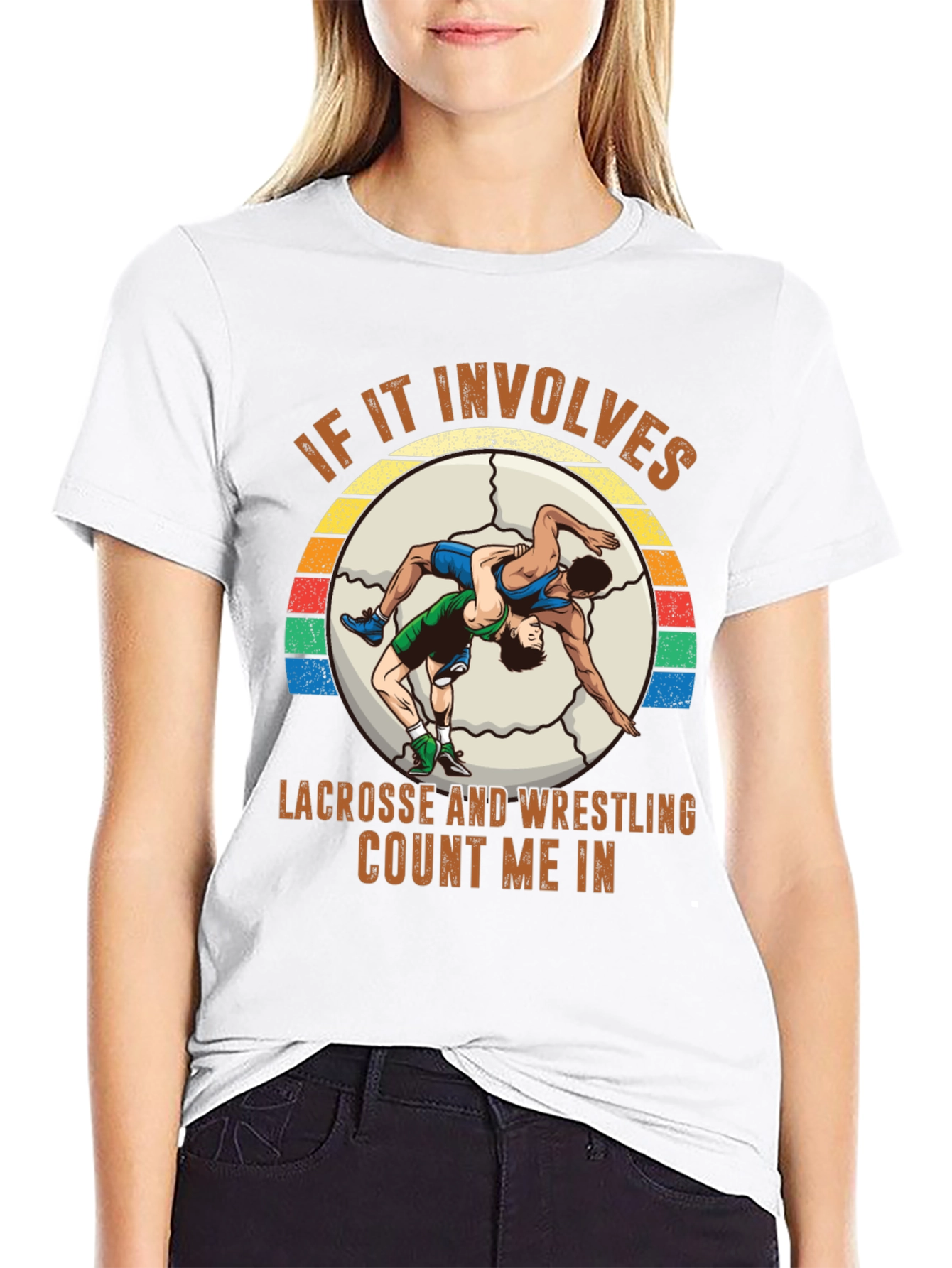 Black Lacrosse Wrestling T-Shirt - Count Me In! view 9
