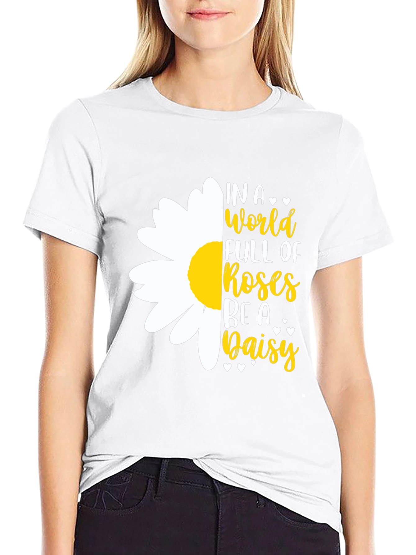 Black In a World Full of Roses Be A Daisy T-Shirt view 9
