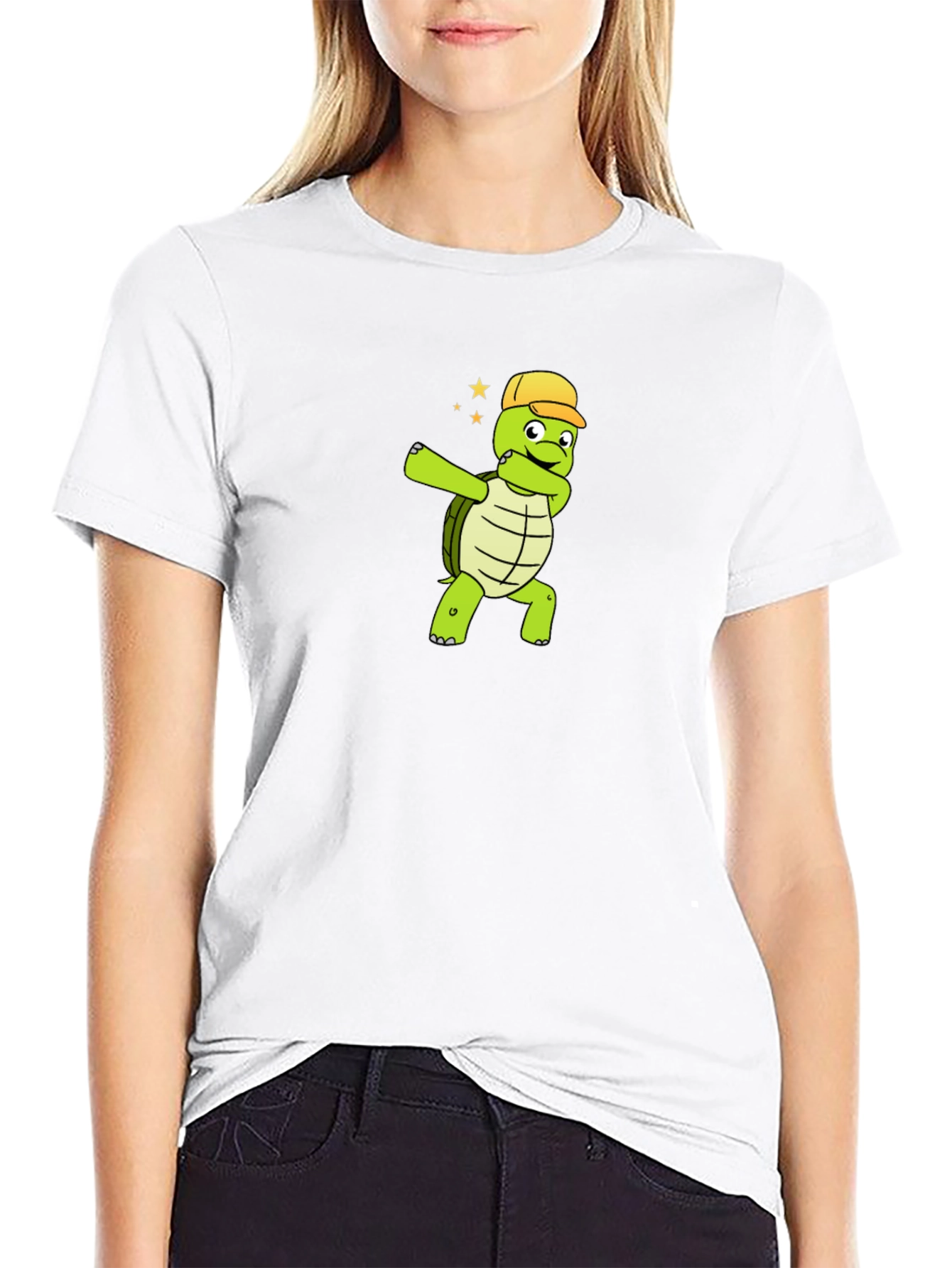 Black Dabbing Turtle Black T-Shirt view 9