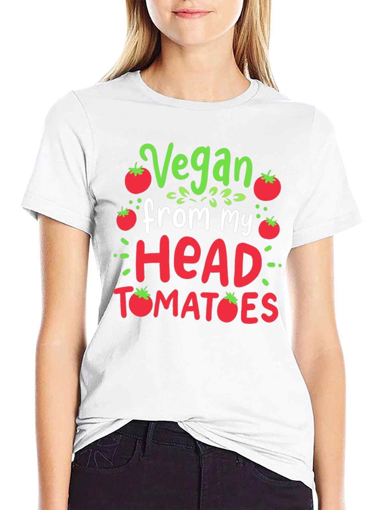 Black Vegan Tomato T-Shirt - Funny Plant Based Tee view 9