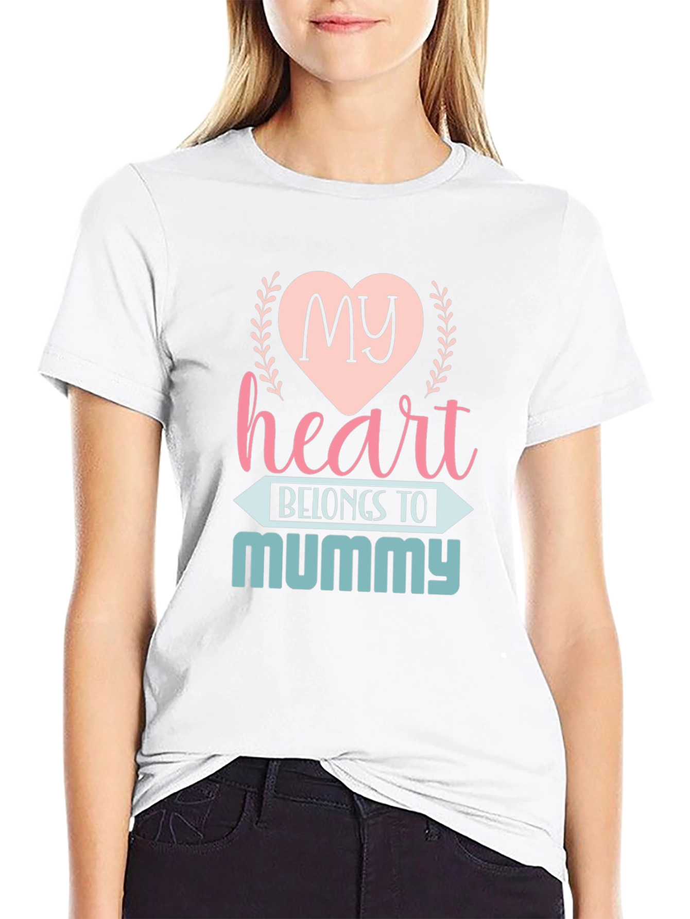 Black My Heart Belongs to Mummy T-Shirt view 9
