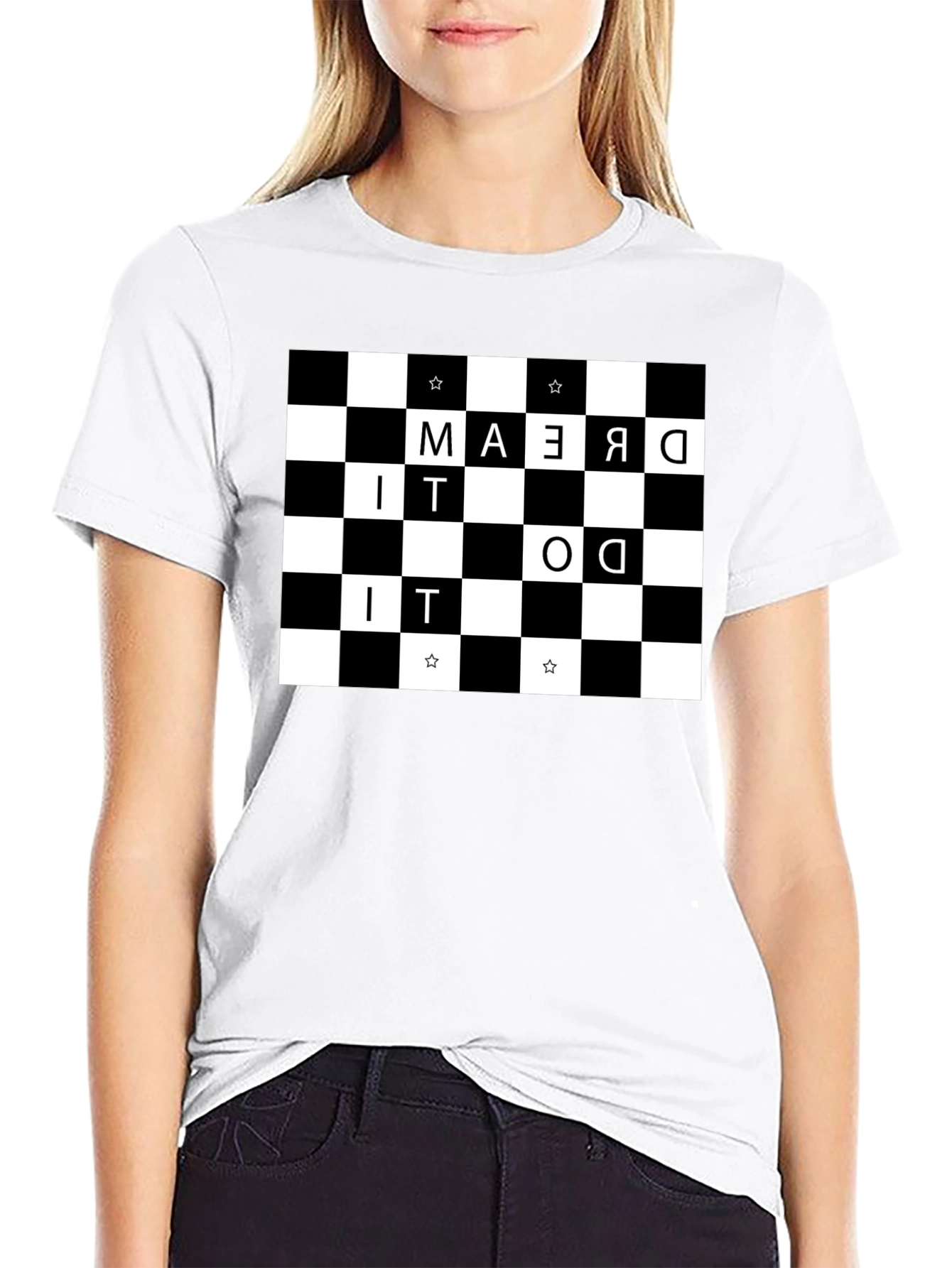 Black Dream It Do It Checkerboard Tee view 9