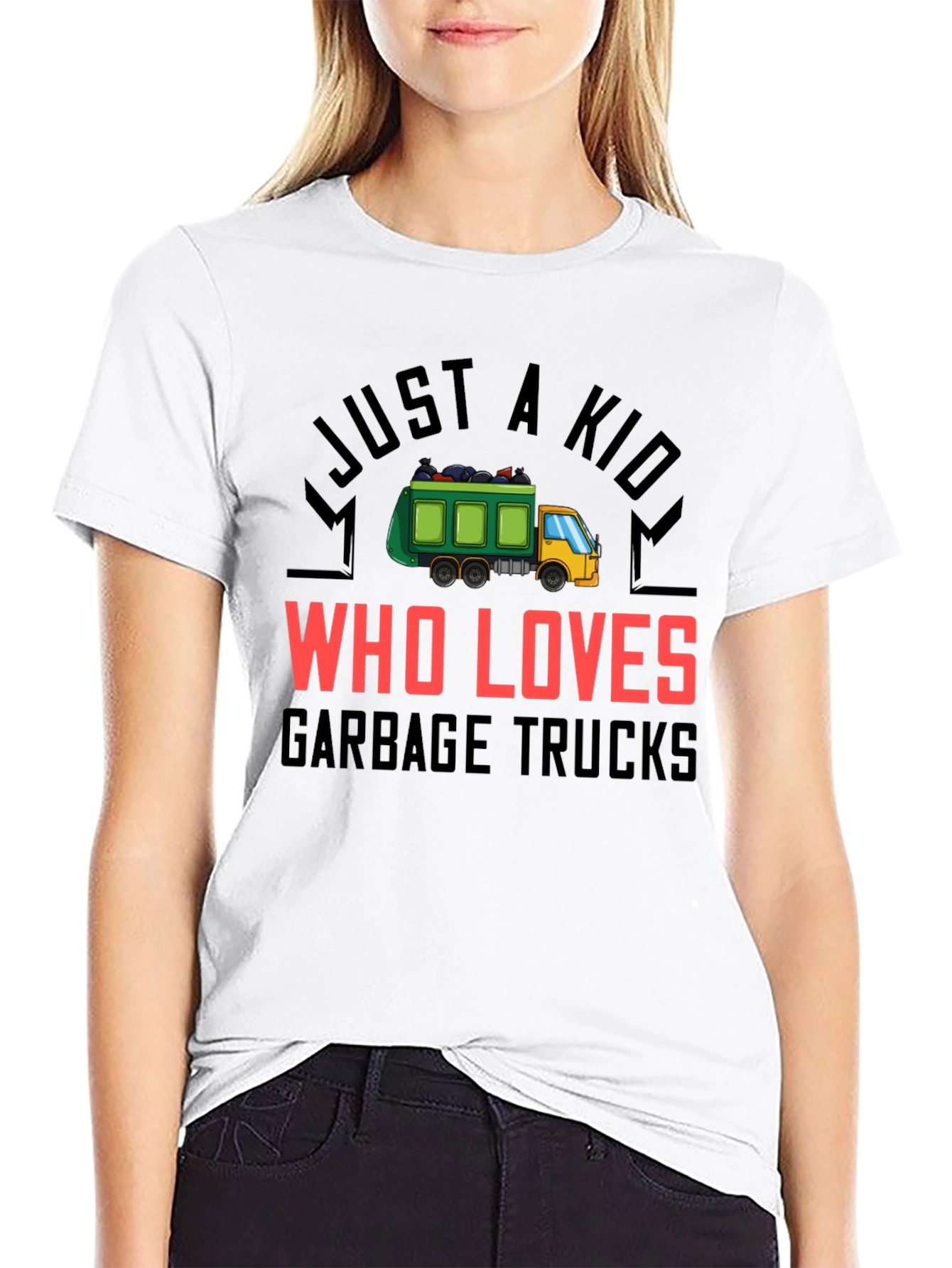 Black Garbage Truck Lover T-Shirt view 9