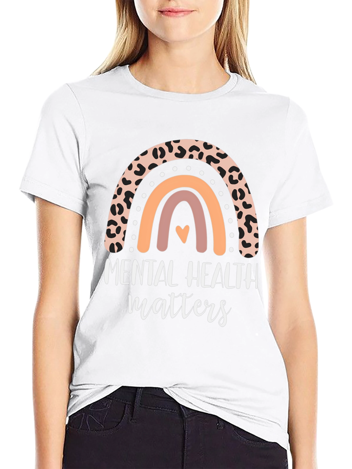 Black Mental Health Matters Rainbow Graphic T-Shirt view 9