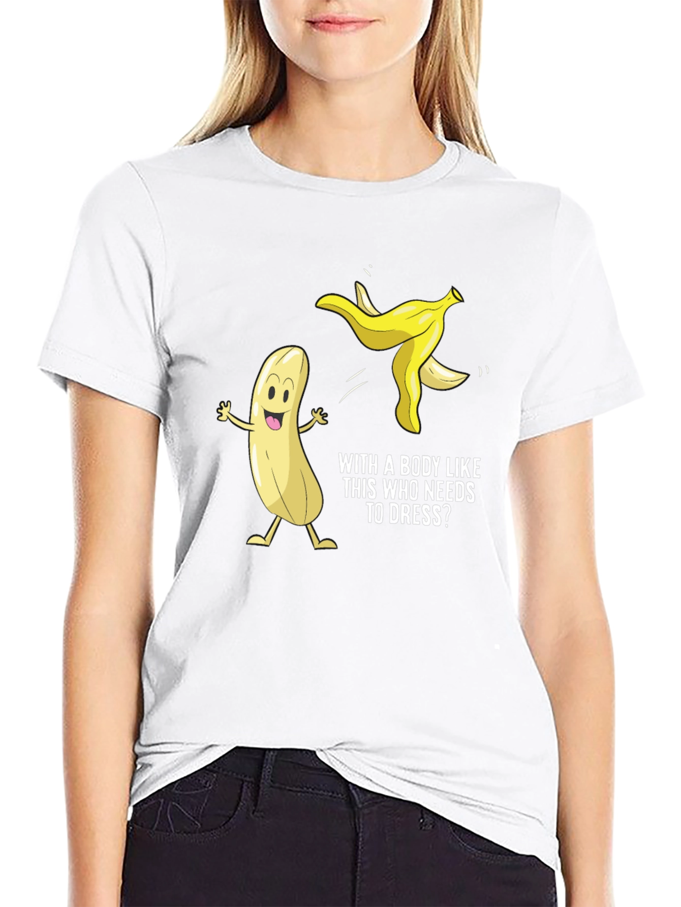 Black Funny Banana T-Shirt: With a Body Like This view 9