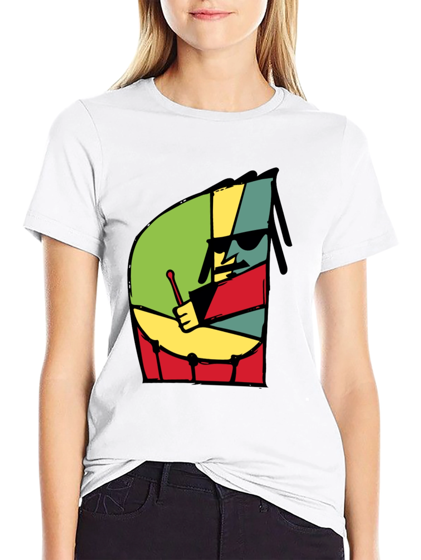 Rasta Drummer T-Shirt - Reggae Music Graphic Tee - 9