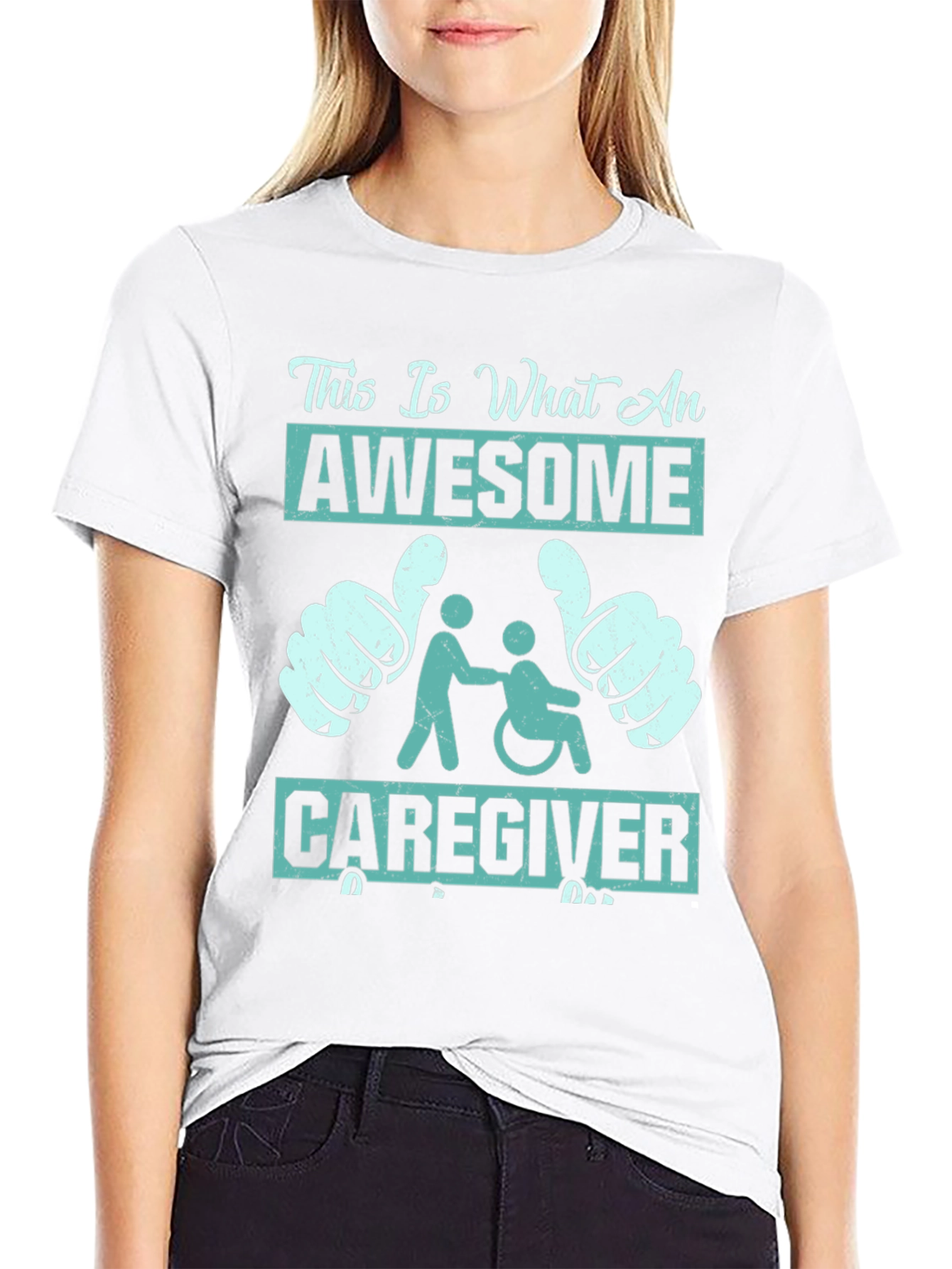 Black Awesome Caregiver T-Shirt - Support & Appreciation view 9