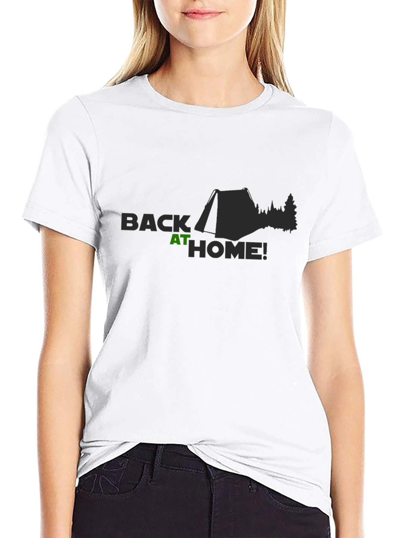 Black Back At Home Camping T-Shirt view 9