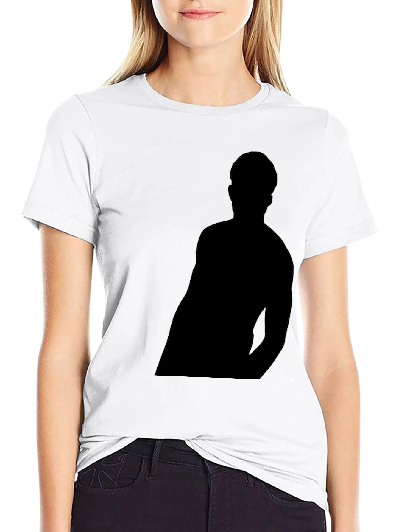 Black Black T-Shirt with Silhouette Graphic view 9