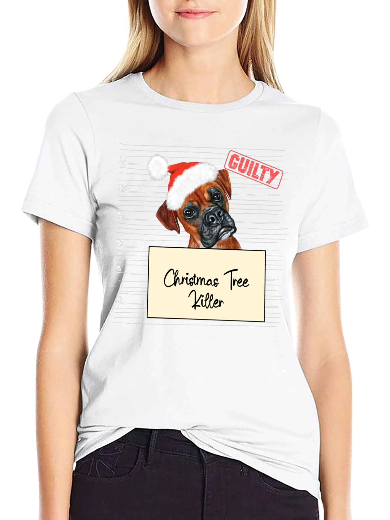 Black Christmas Tree Killer Dog T-Shirt view 9
