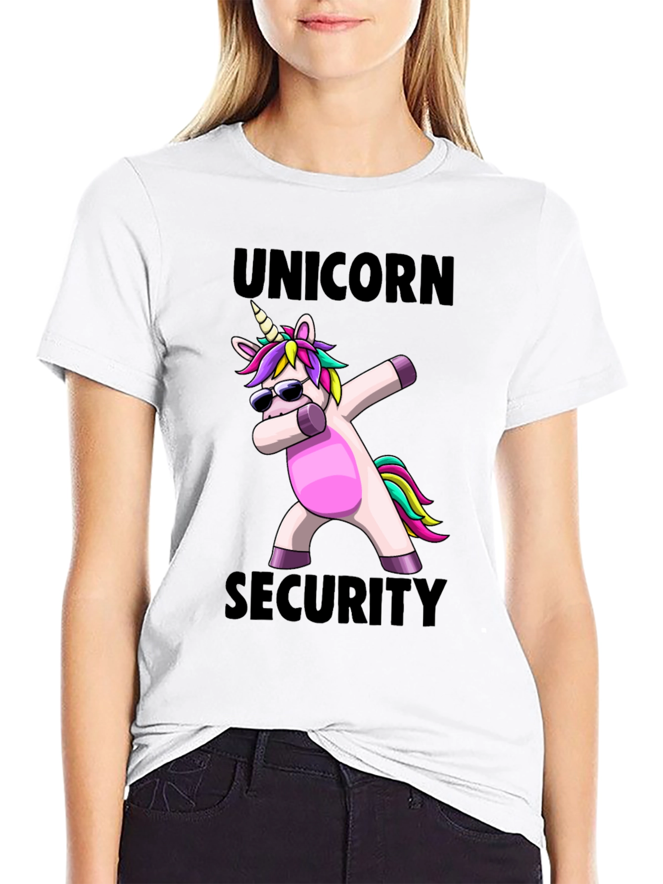 Black Unicorn Security Dabbing T-Shirt - Fun & Unique Design view 9