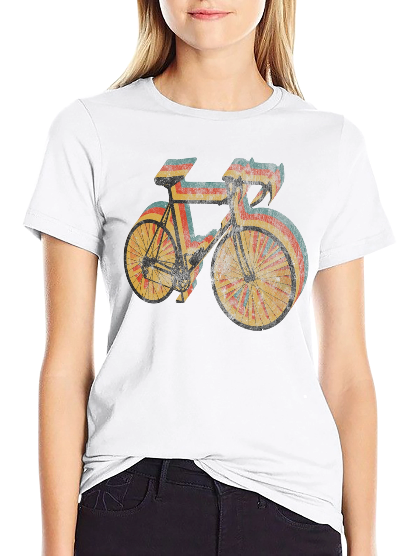 Black Retro Style Cycling T-Shirt - Black view 9