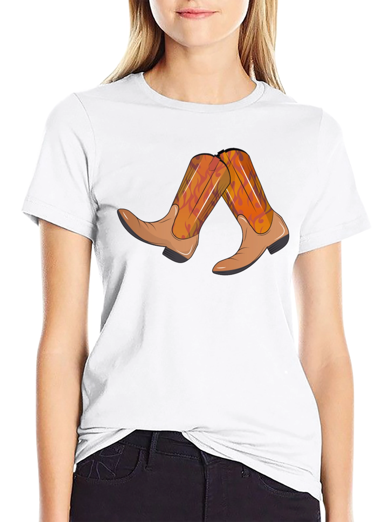 Black Cowboy Boots Graphic Tee - Country Style Shirt view 9