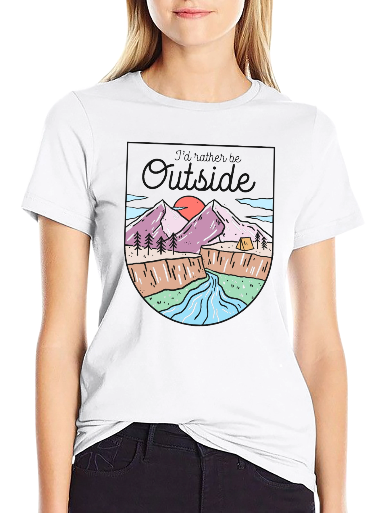 Black Outdoor Adventure Graphic T-Shirt view 9