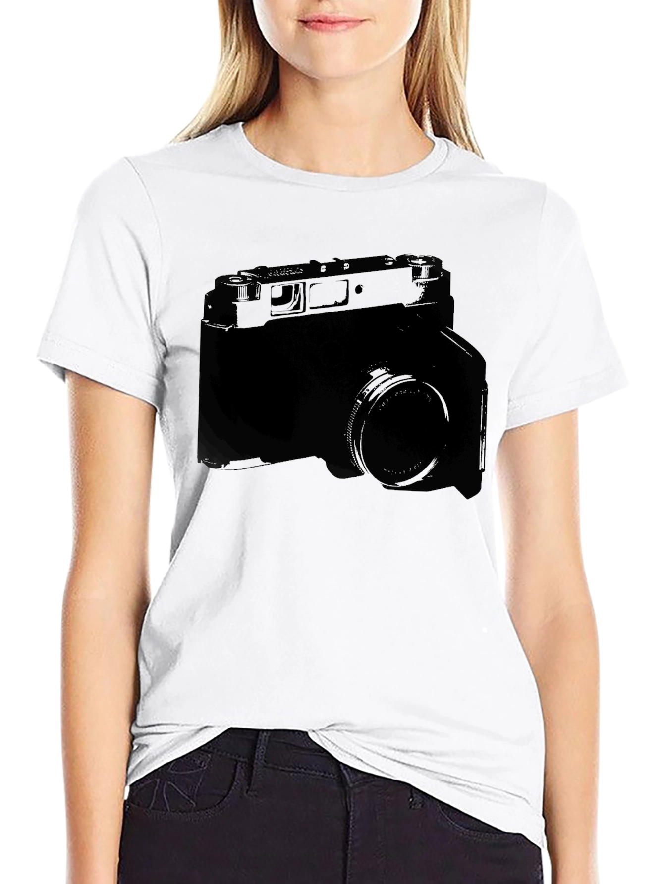 Black Vintage Camera Graphic Tee - Retro Style view 9