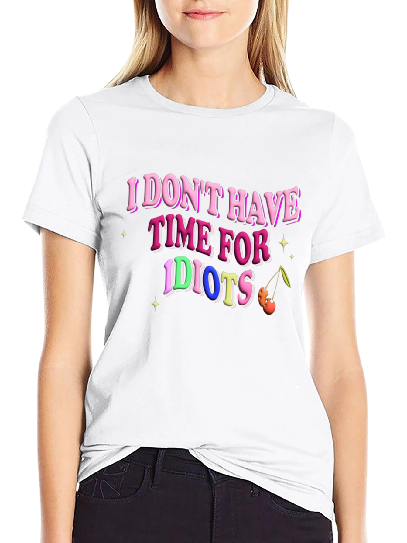 Black I Don't Have Time for Idiots T-Shirt view 9