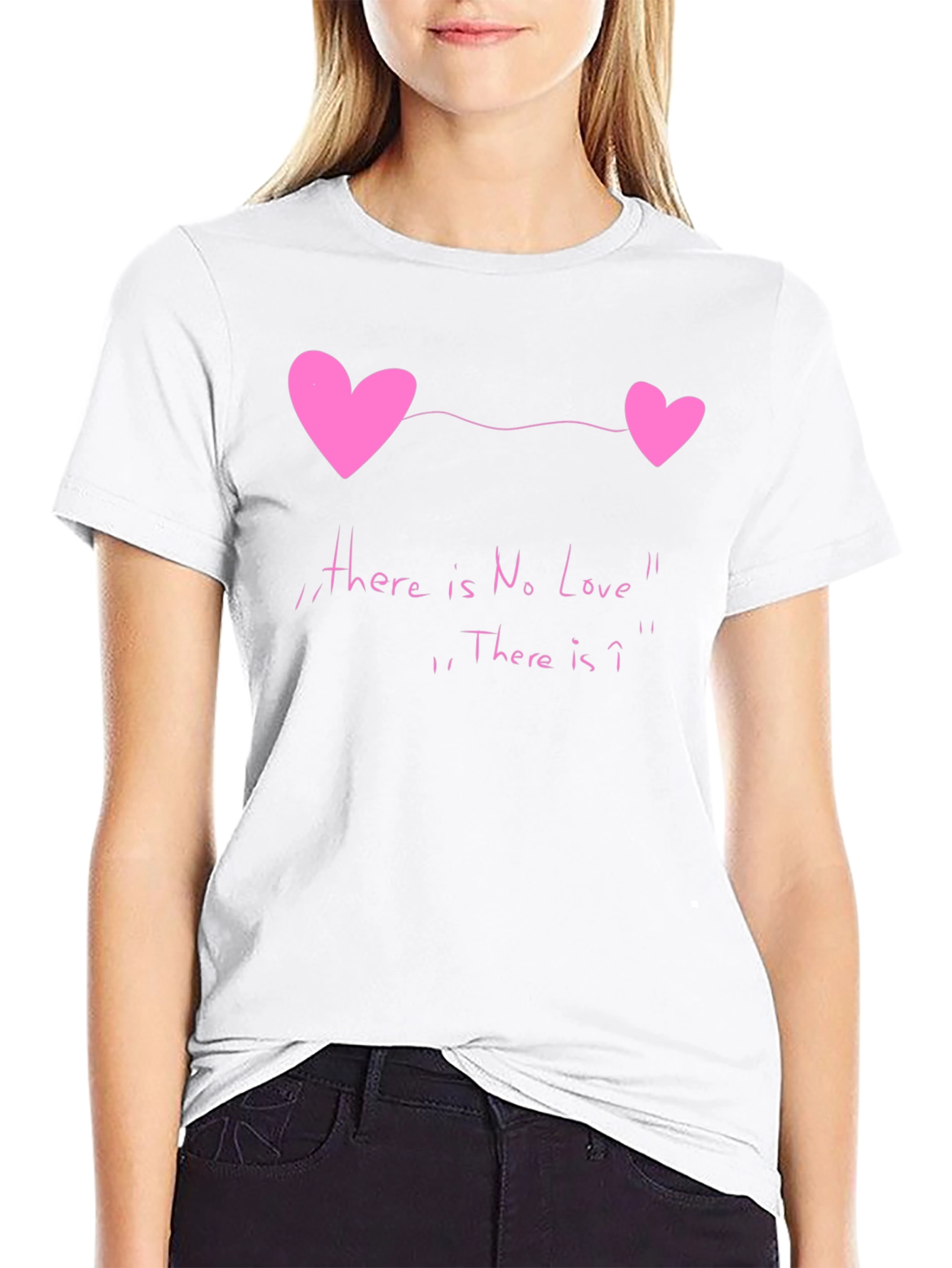 Black No Love Tee - Heart Graphic Novelty T-Shirt view 9