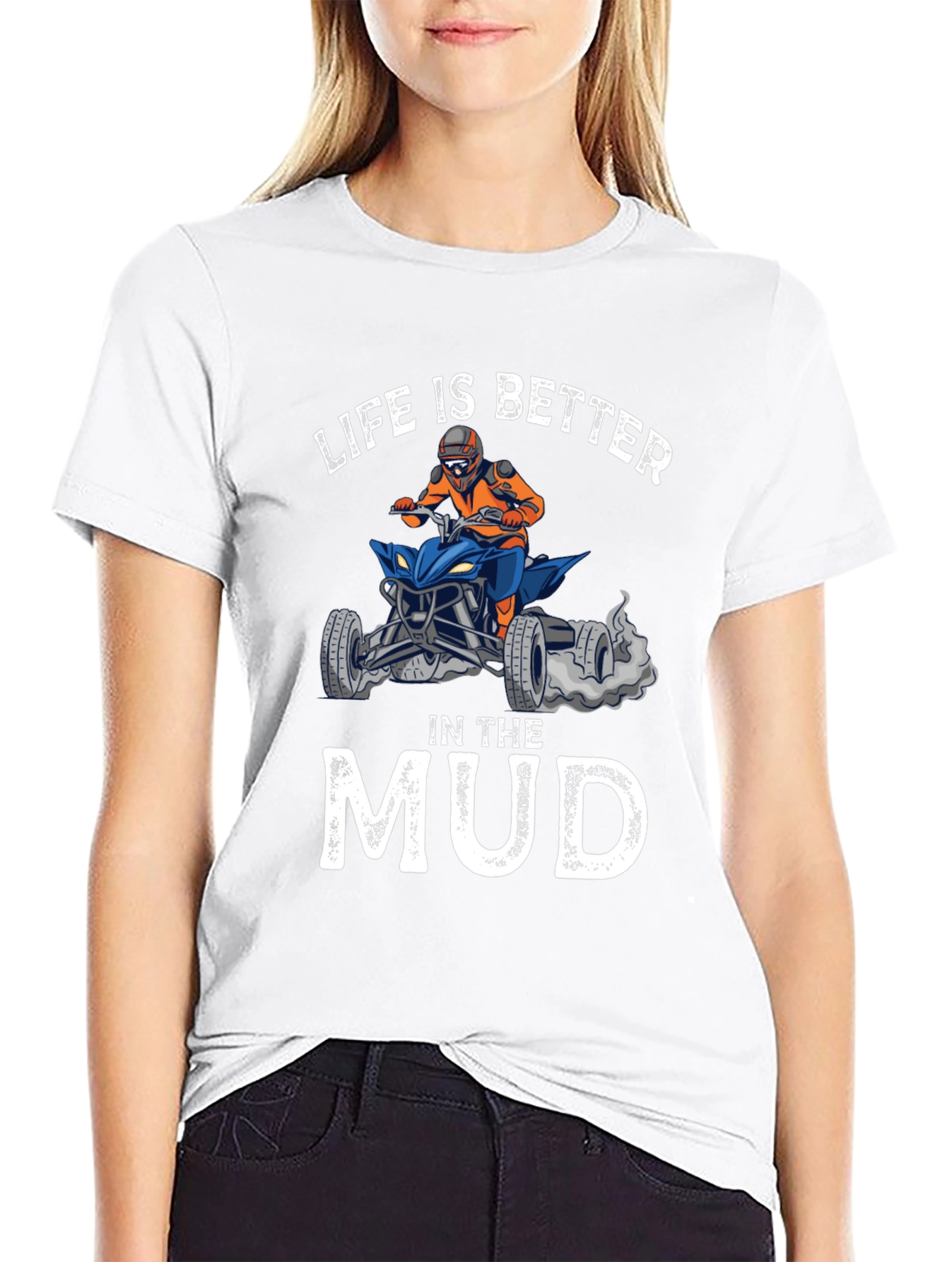 Black Life is Better in the Mud ATV T-Shirt view 9
