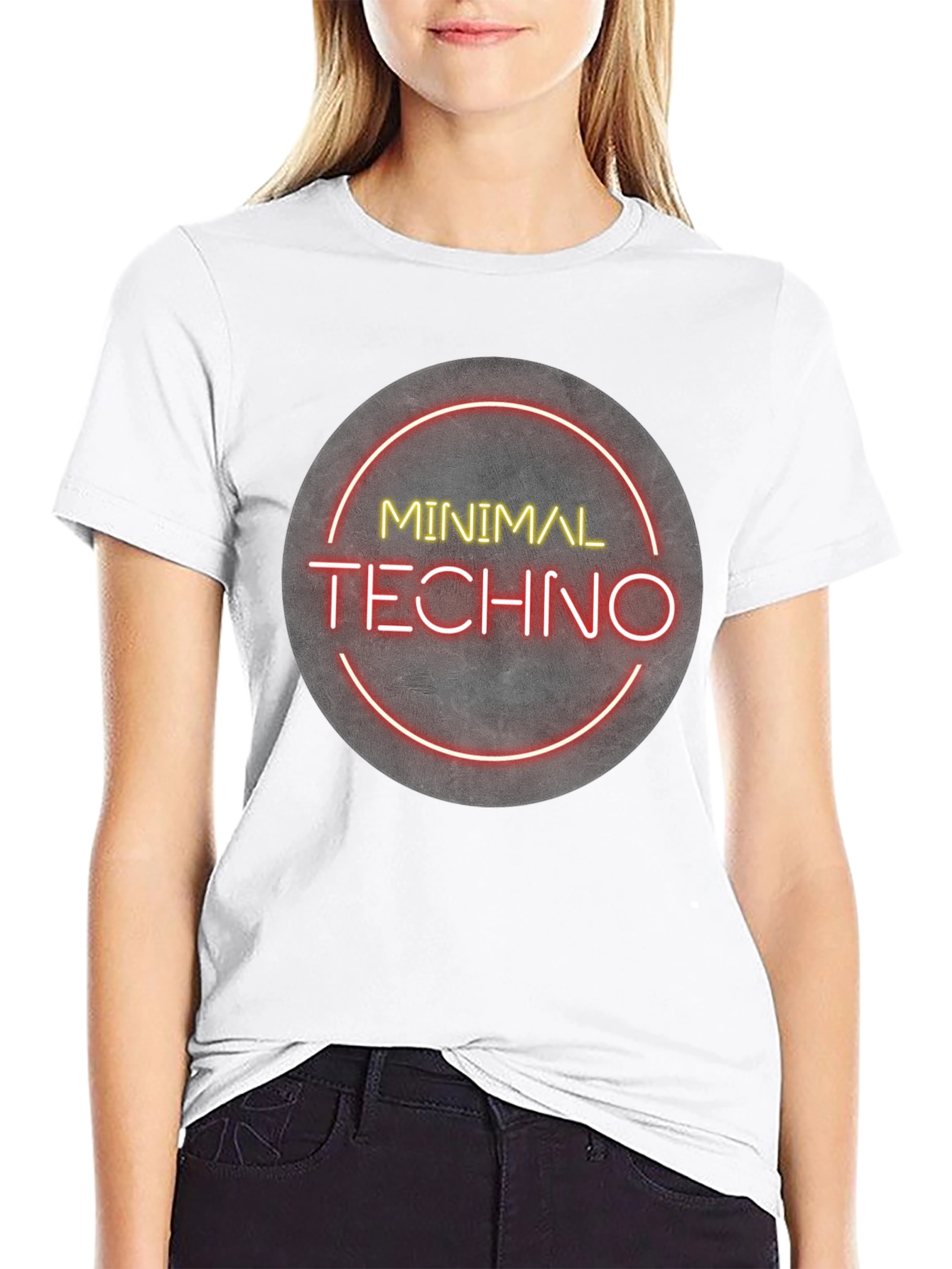 Black Minimal Techno Graphic Tee - Modern Music Shirt view 9