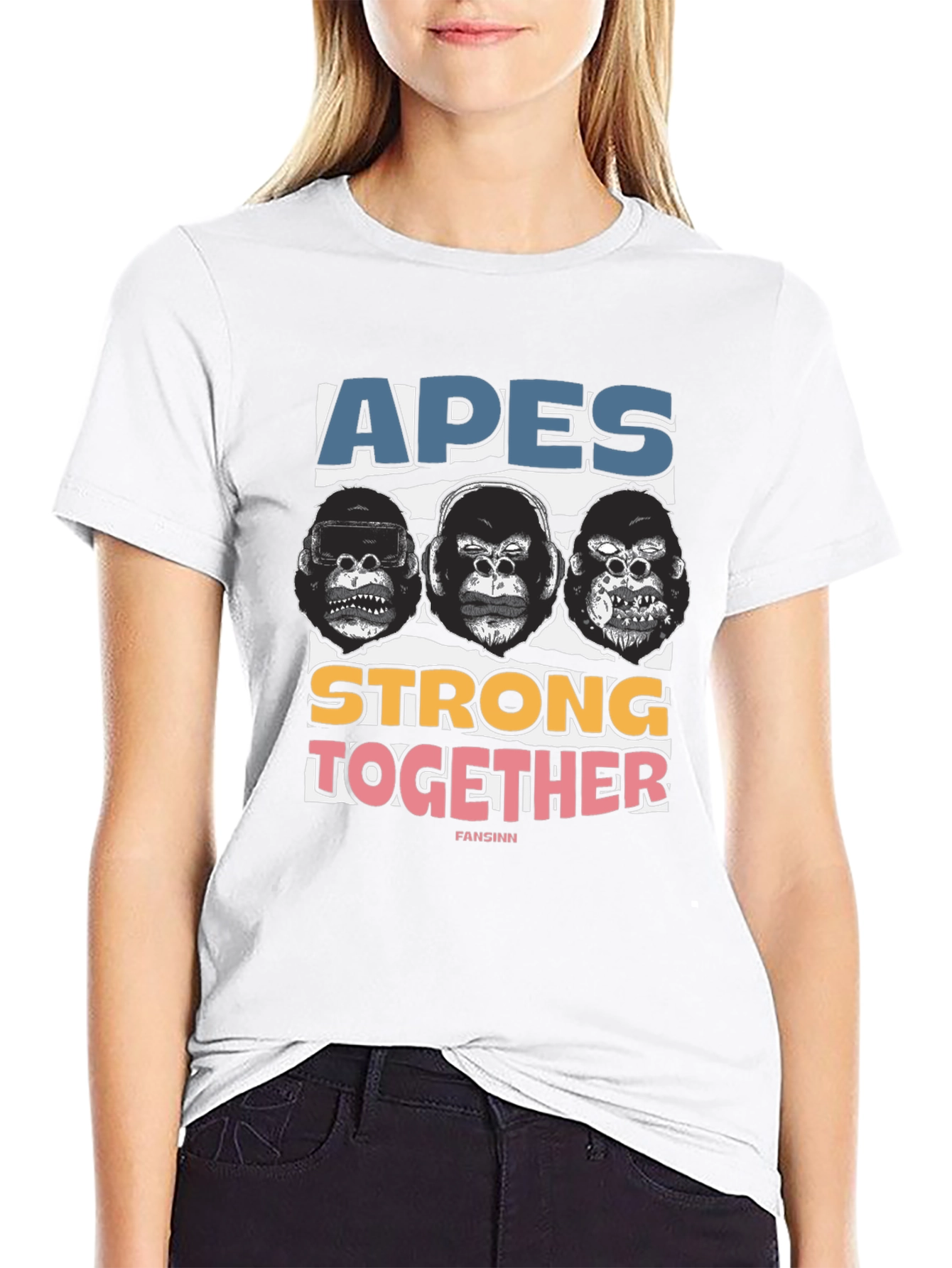 Black Apes Strong Together Graphic Tee - Black Cotton view 9