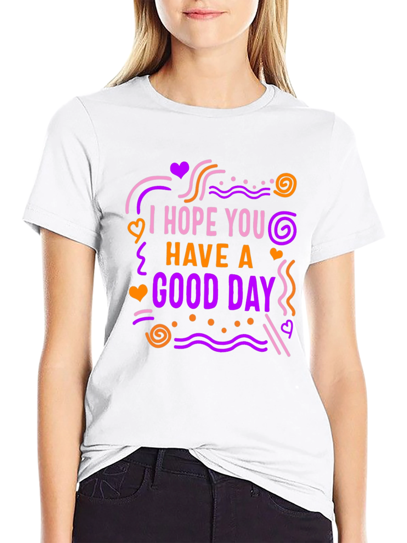 Black I Hope You Have A Good Day Graphic Tee view 9