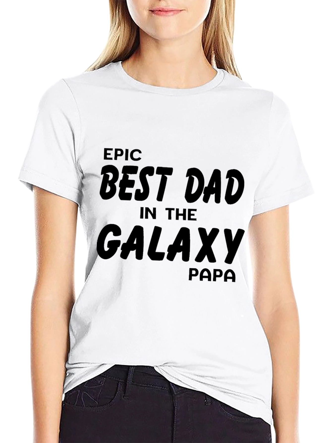 Black Epic Best Dad in the Galaxy Papa T-Shirt view 9