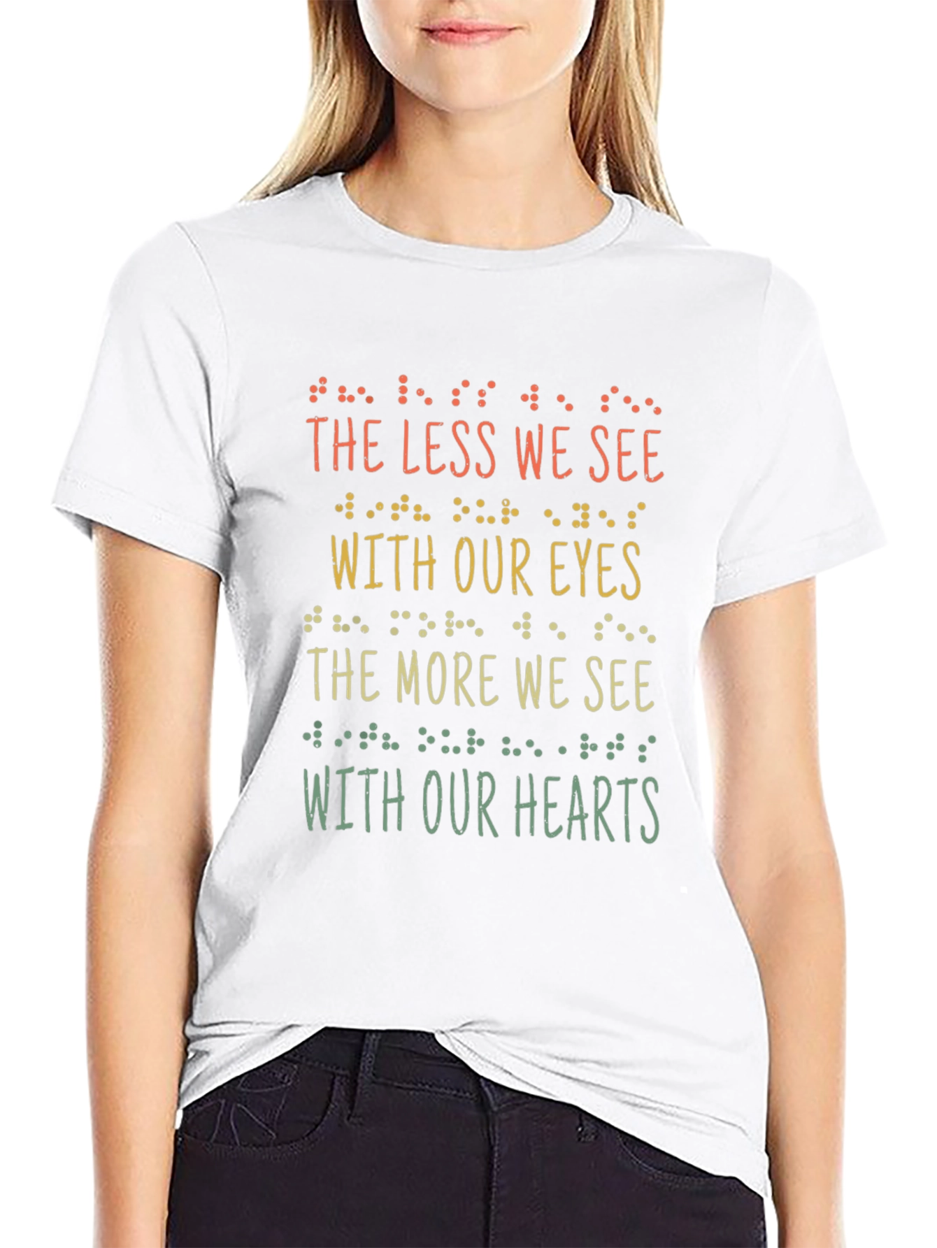 Black Inspirational Blindness Awareness T-Shirt view 9
