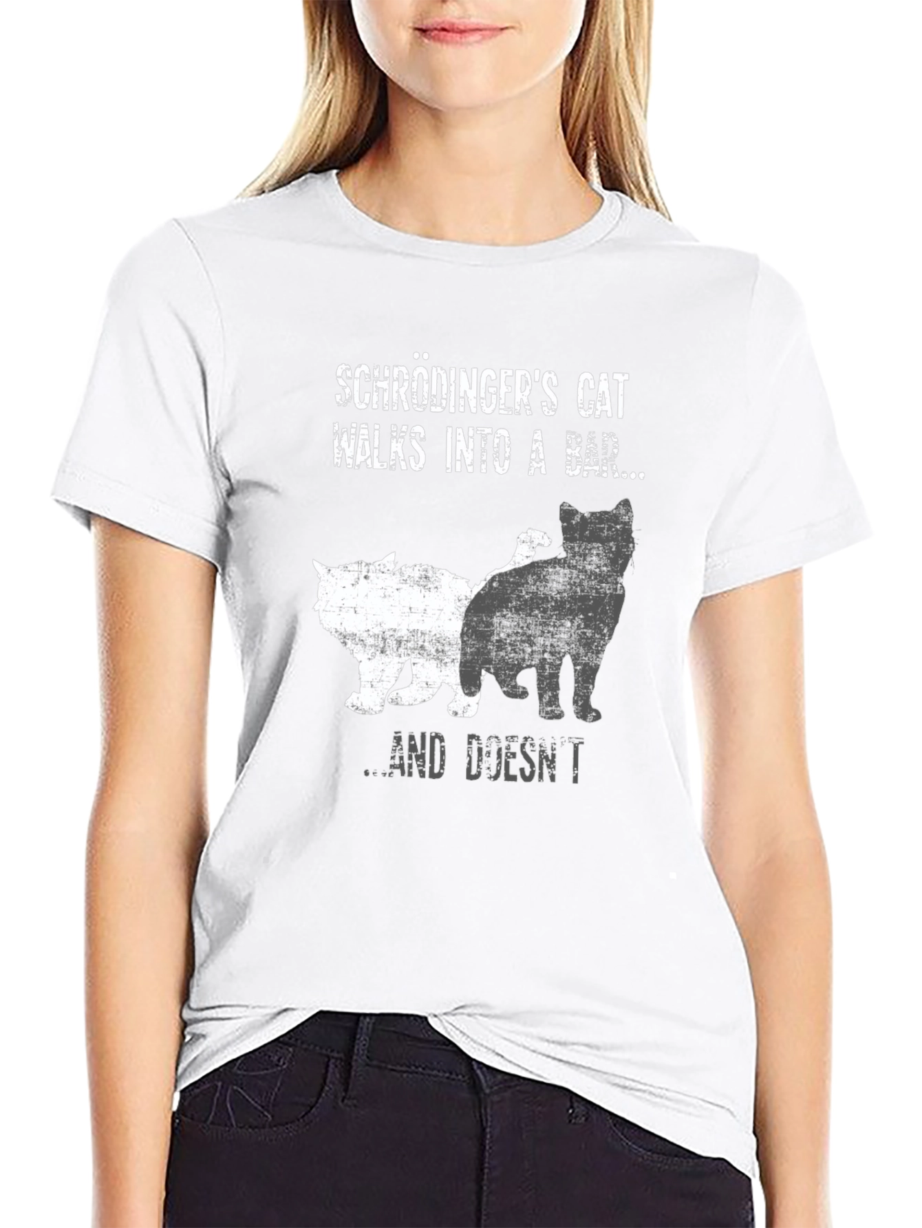 Black Schrödinger's Cat Novelty T-Shirt view 9