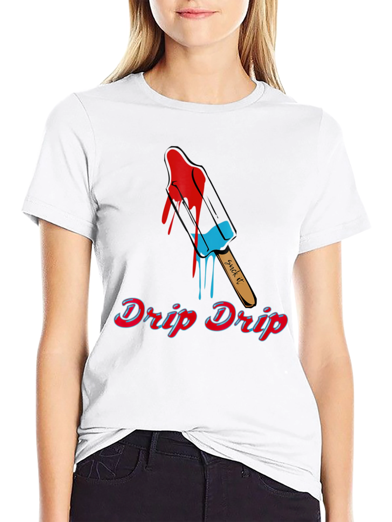 Black Drip Drip Popsicle Graphic Tee - Unisex view 9