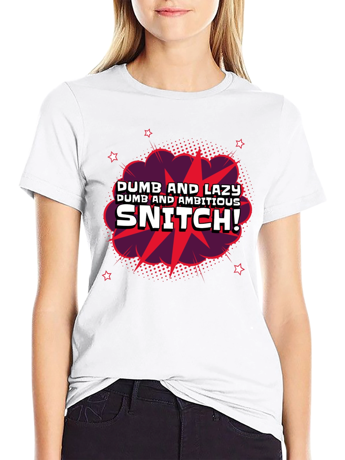 Black Dumb & Lazy Snitch Graphic T-Shirt view 9