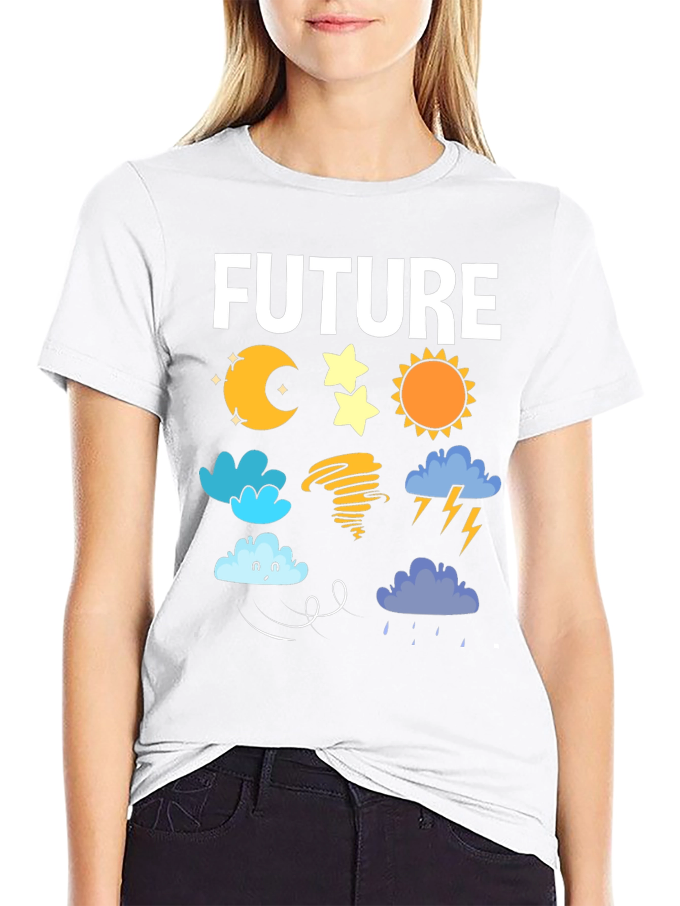 Black Future Weather Forecast T-Shirt | Novelty Tee view 9