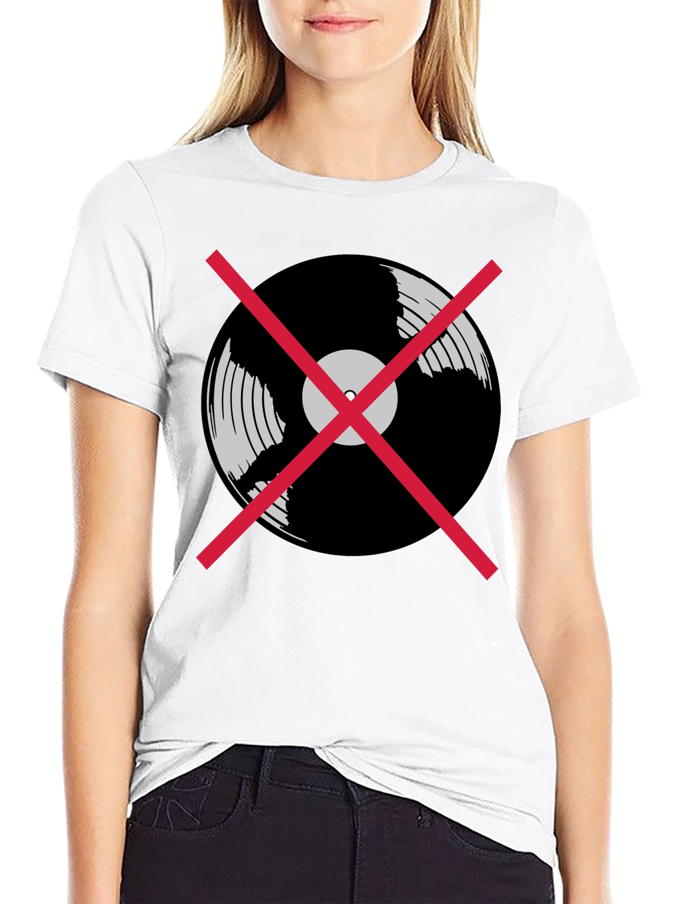 Black No Vinyl T-Shirt - Music Lover Tee view 9