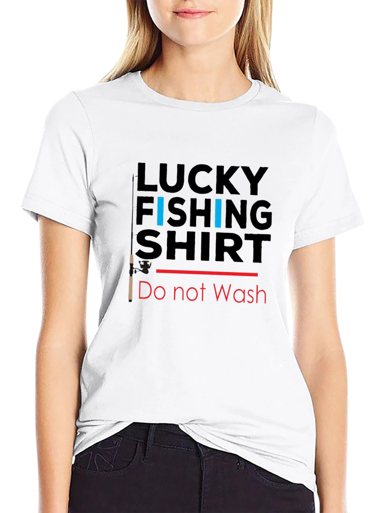 Black Lucky Fishing Shirt - Novelty Graphic Tee view 9