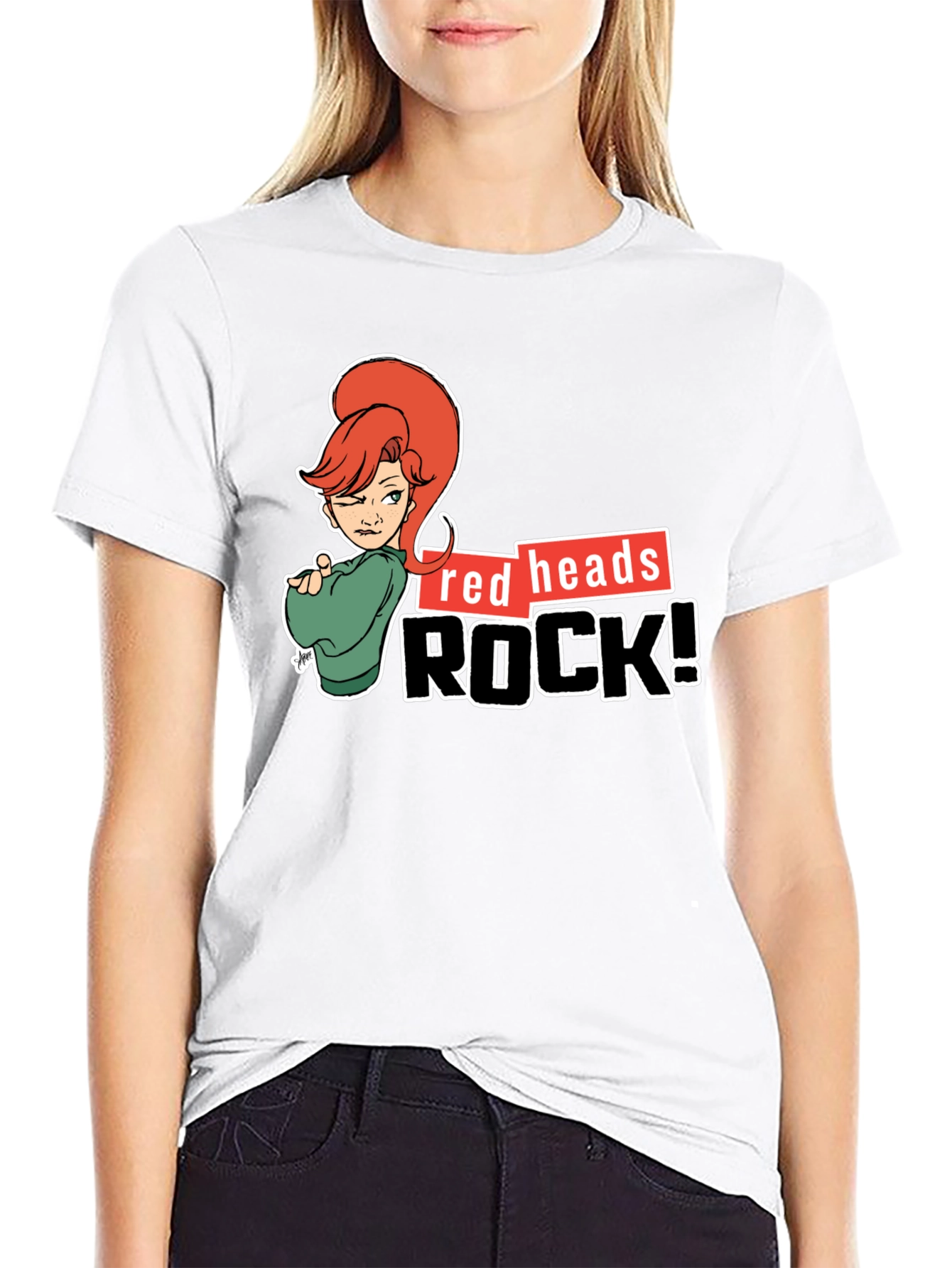 Black Redheads Rock! Graphic T-Shirt view 9