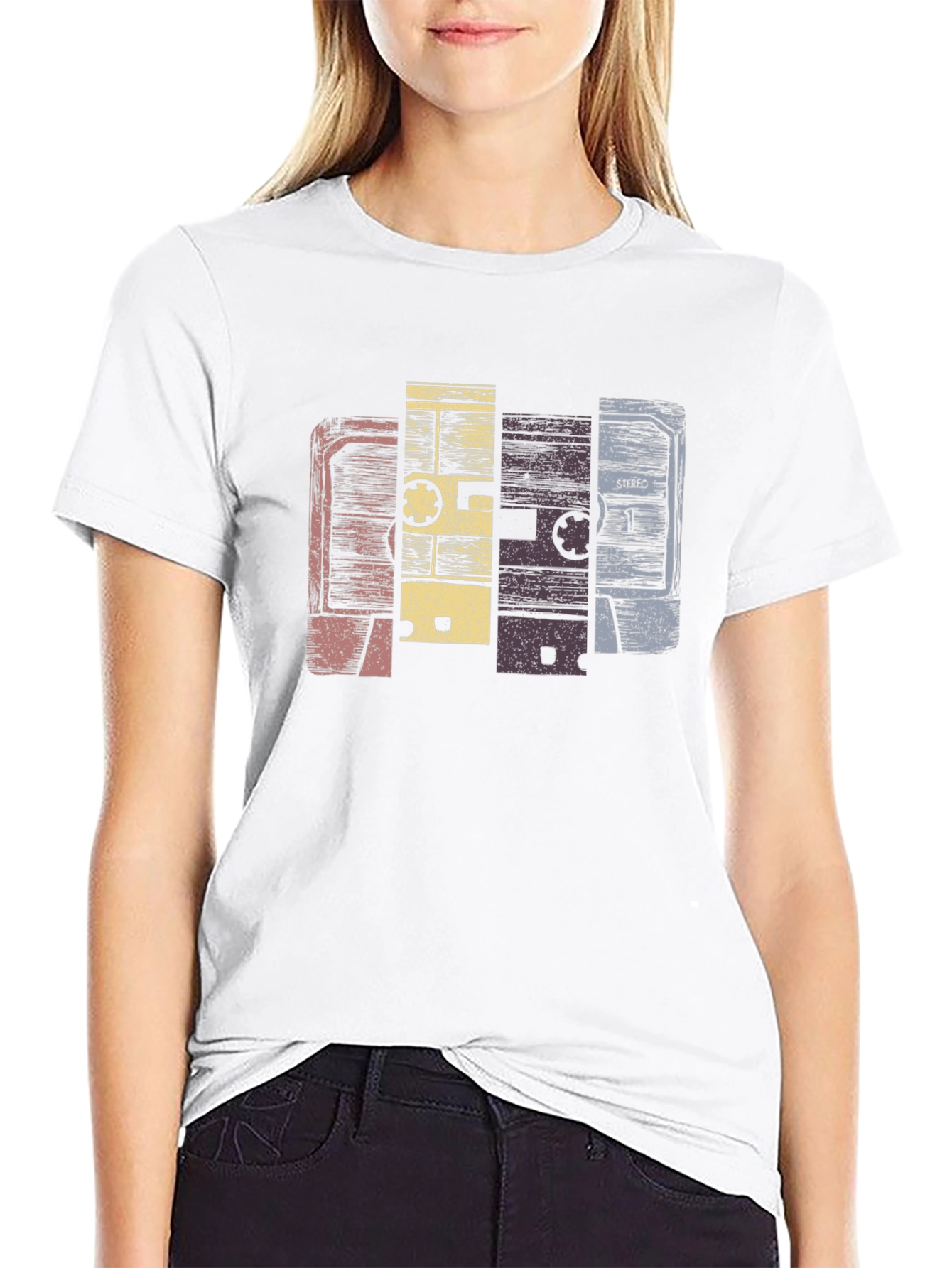 Black Vintage Cassette Tape Graphic T-Shirt view 9