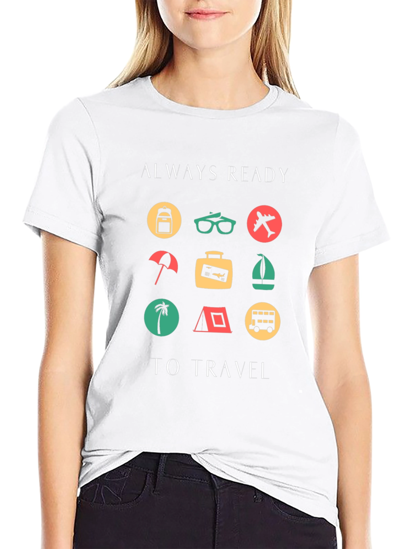 Black Always Ready to Travel Graphic T-Shirt view 9
