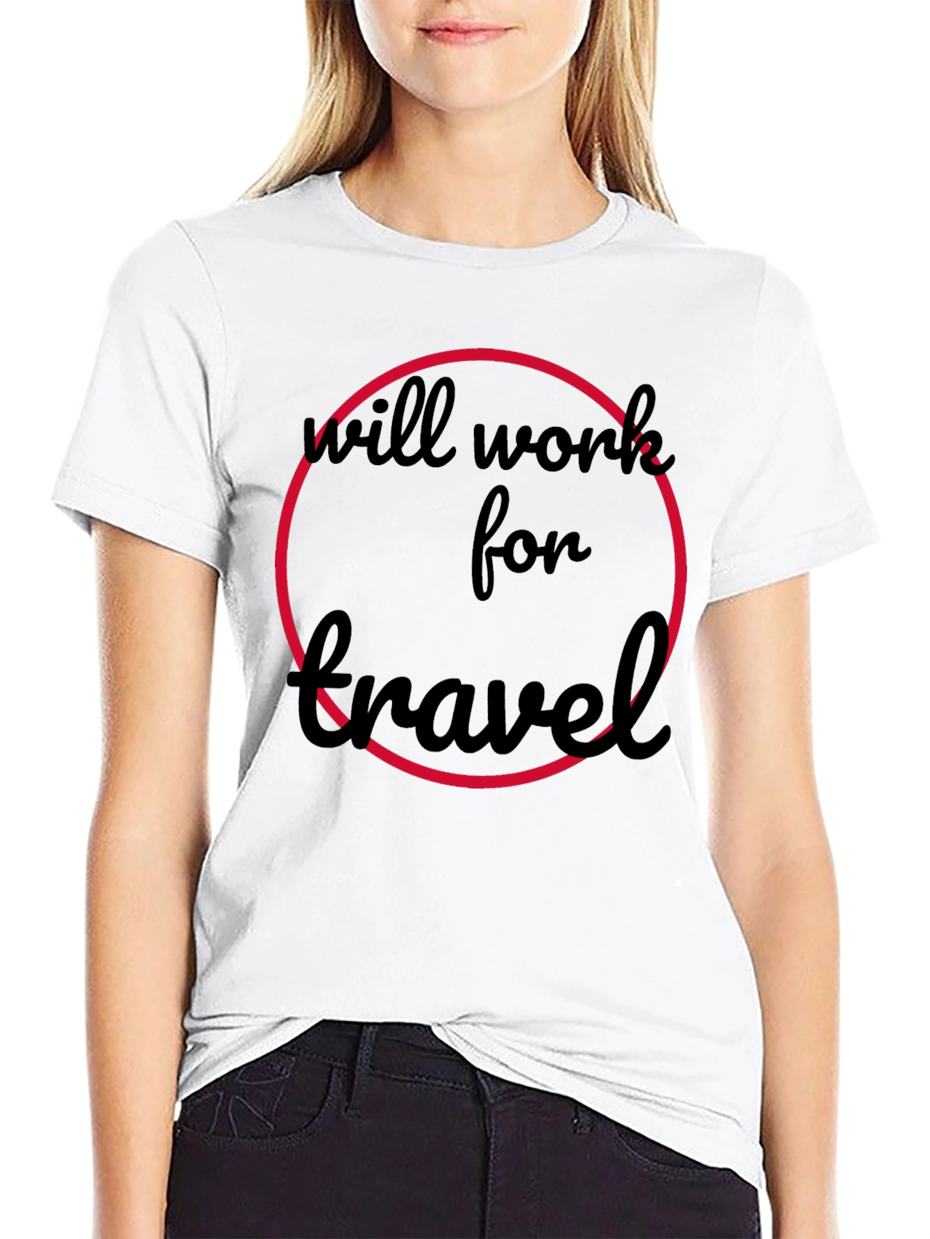 Black Will Work For Travel Black Tee view 9
