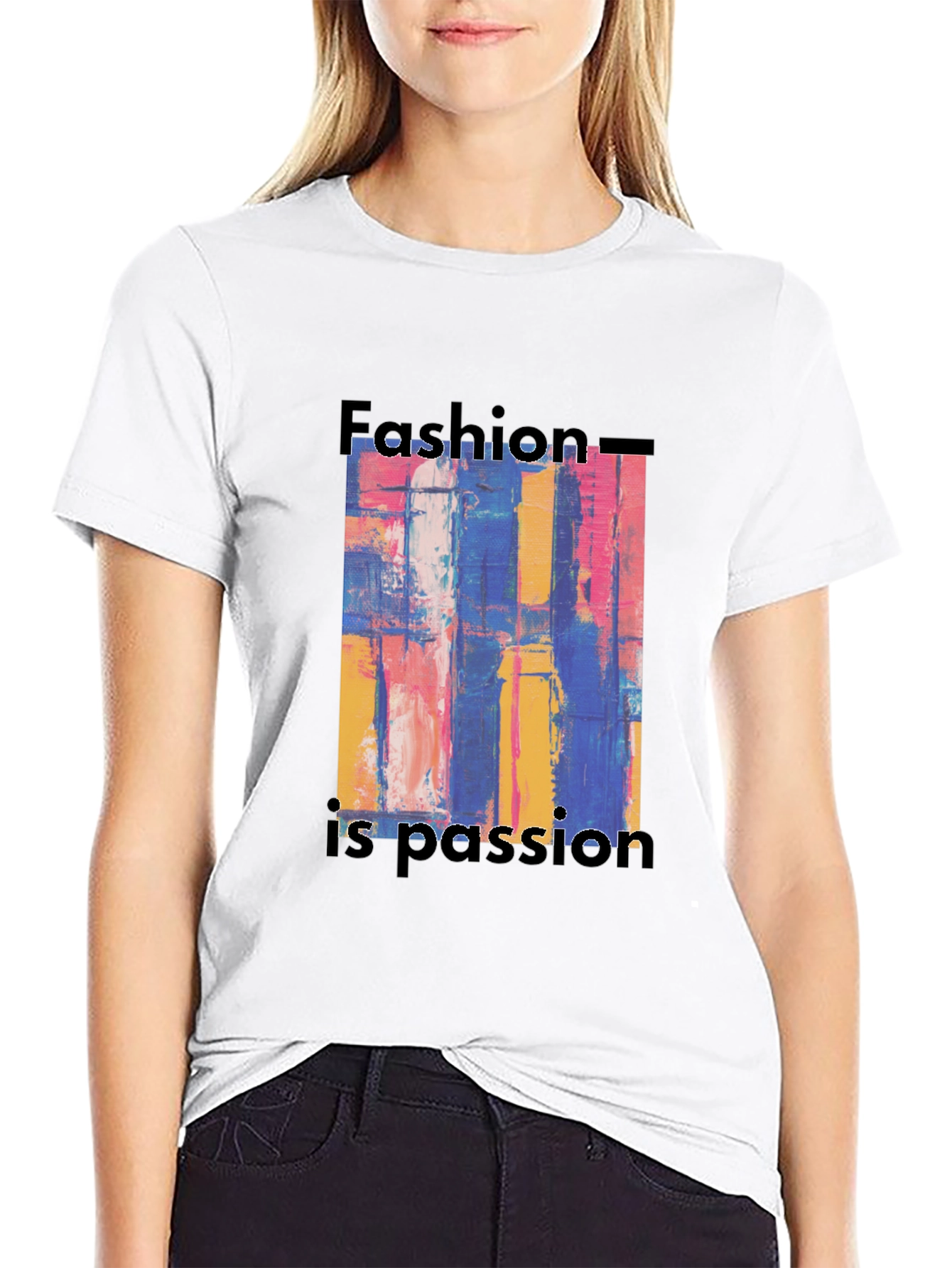 Black Abstract Art Fashion is Passion Graphic Tee view 9