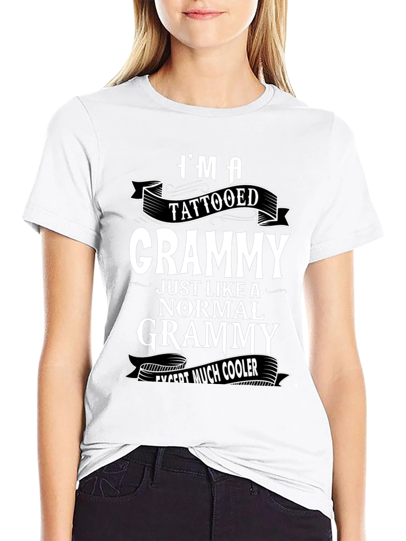 Black Tattooed Grammy Graphic T-Shirt - Cool Grandma Tee view 9